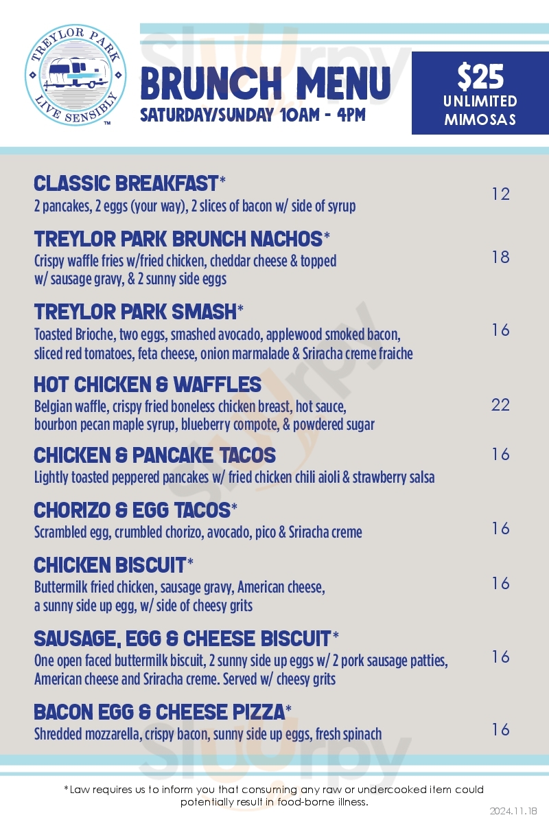 Treylor Park Savannah Menu - 1