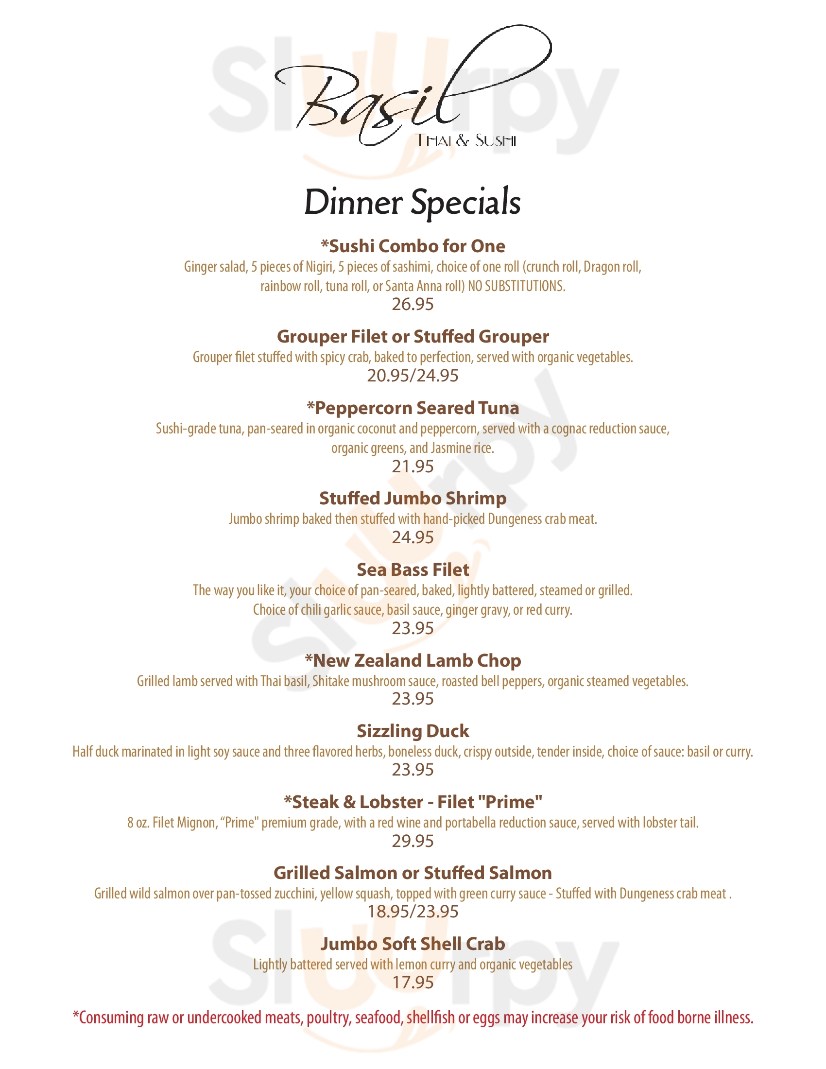 Main Menu - Basil Thai & Sushi
