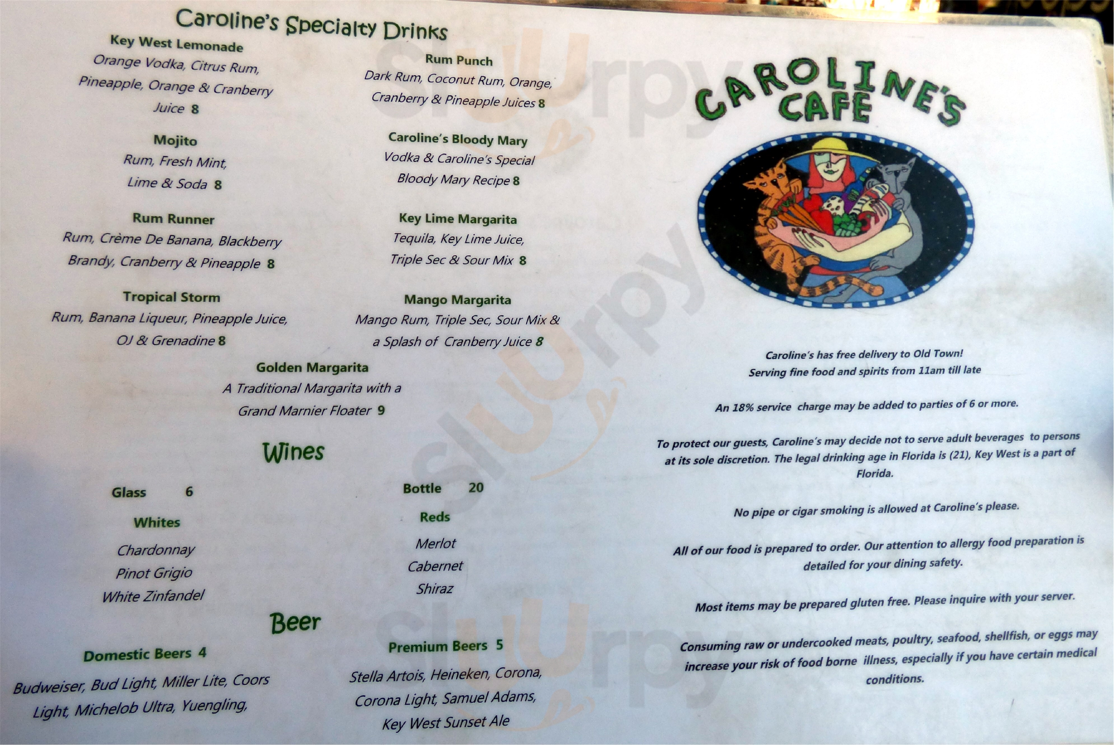 Caroline's Cafe Key West Menu - 1