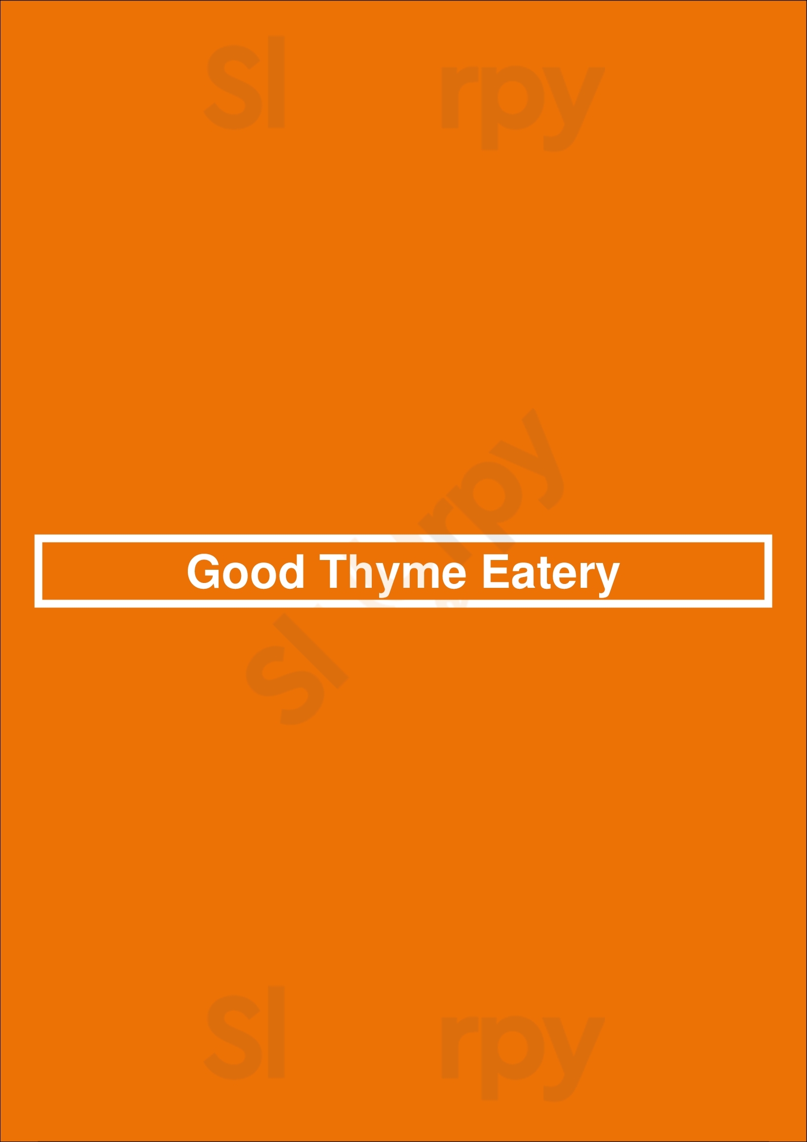 Good Thyme Eatery Provo Menu - 1