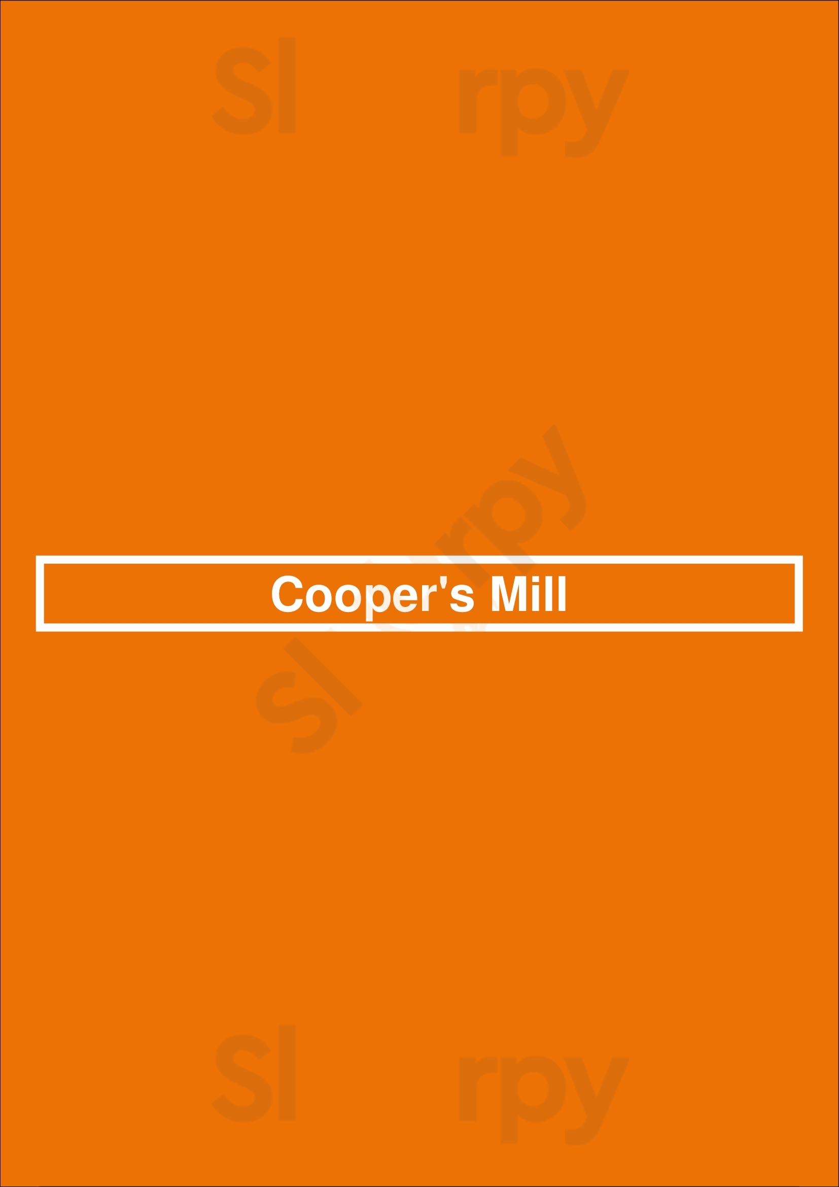 Cooper's Mill Bethesda Menu - 1