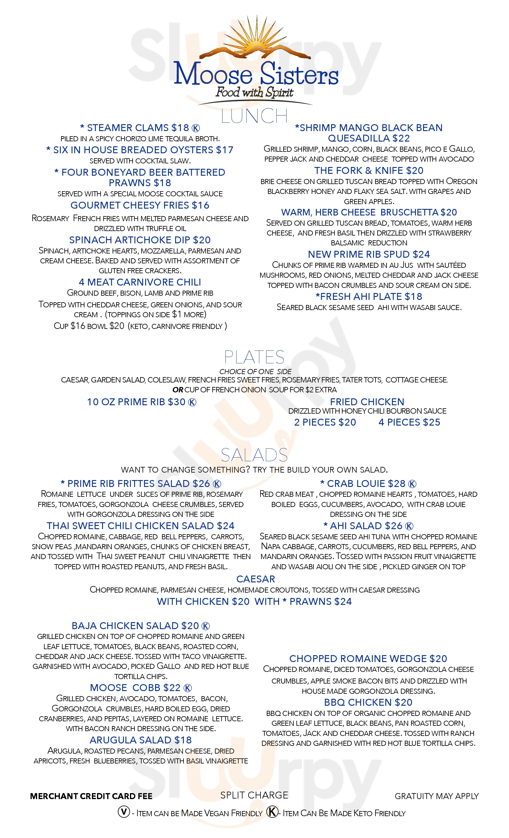 Main Menu - Moose Sisters
