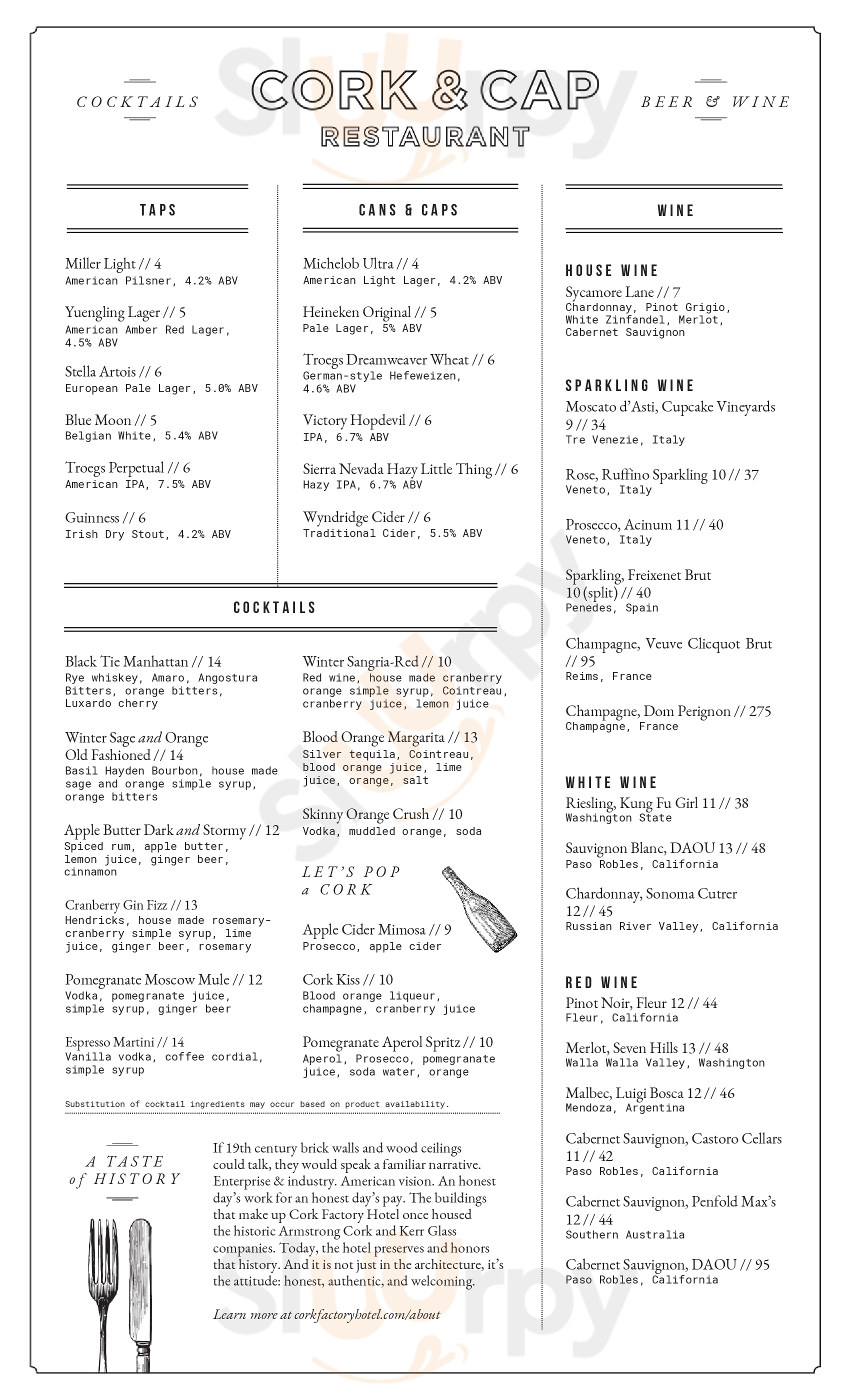 Main Menu - The Baker's Table