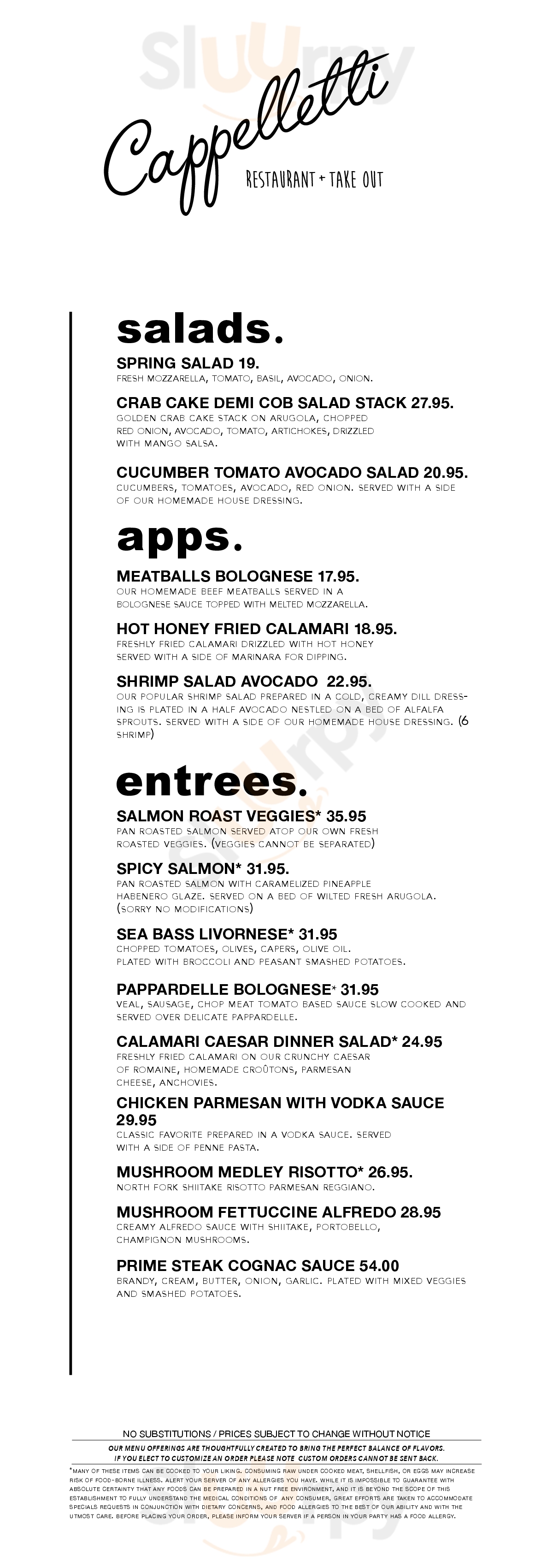 Main Menu - Cappelletti's