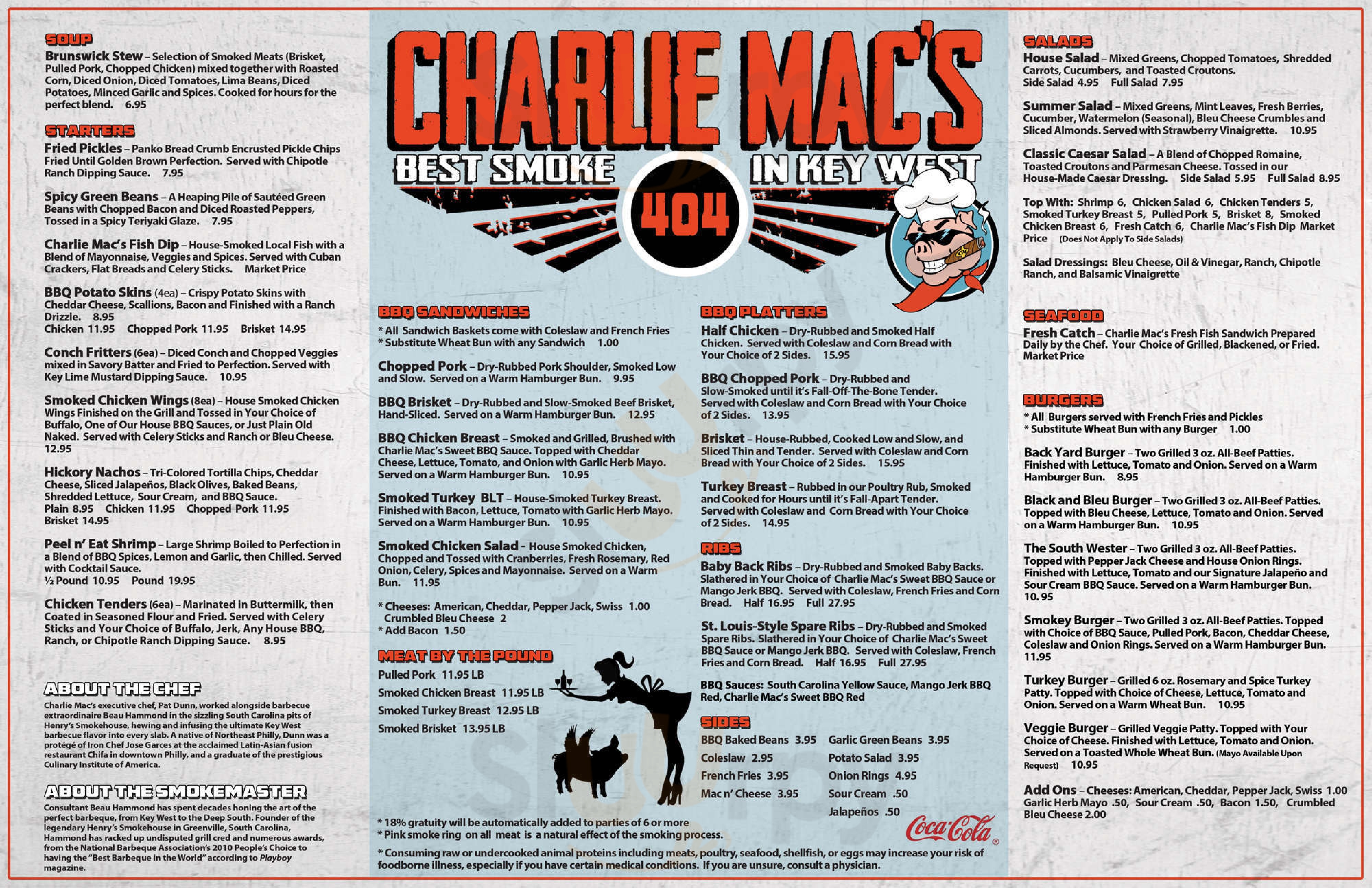 Charlie Mac's Florida Keys Menu - 1