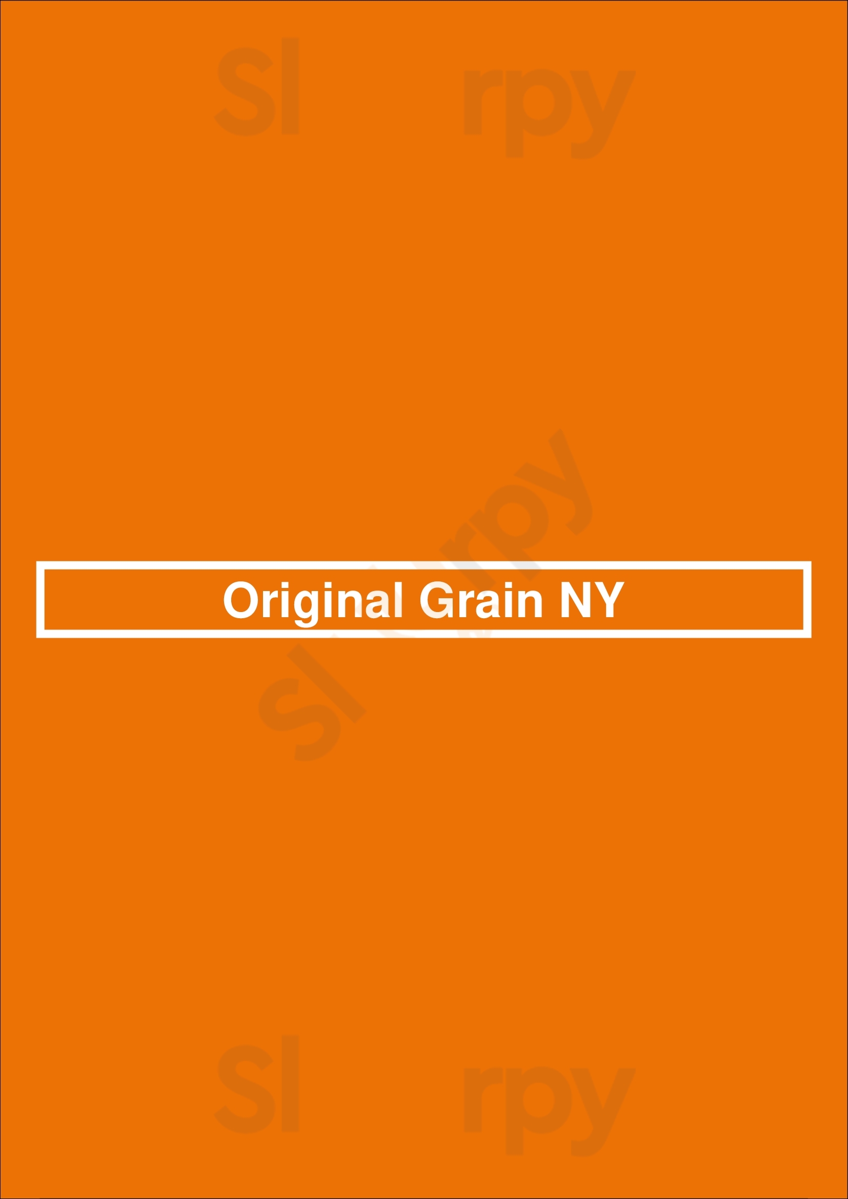 Original Grain Ny Syracuse Menu - 1
