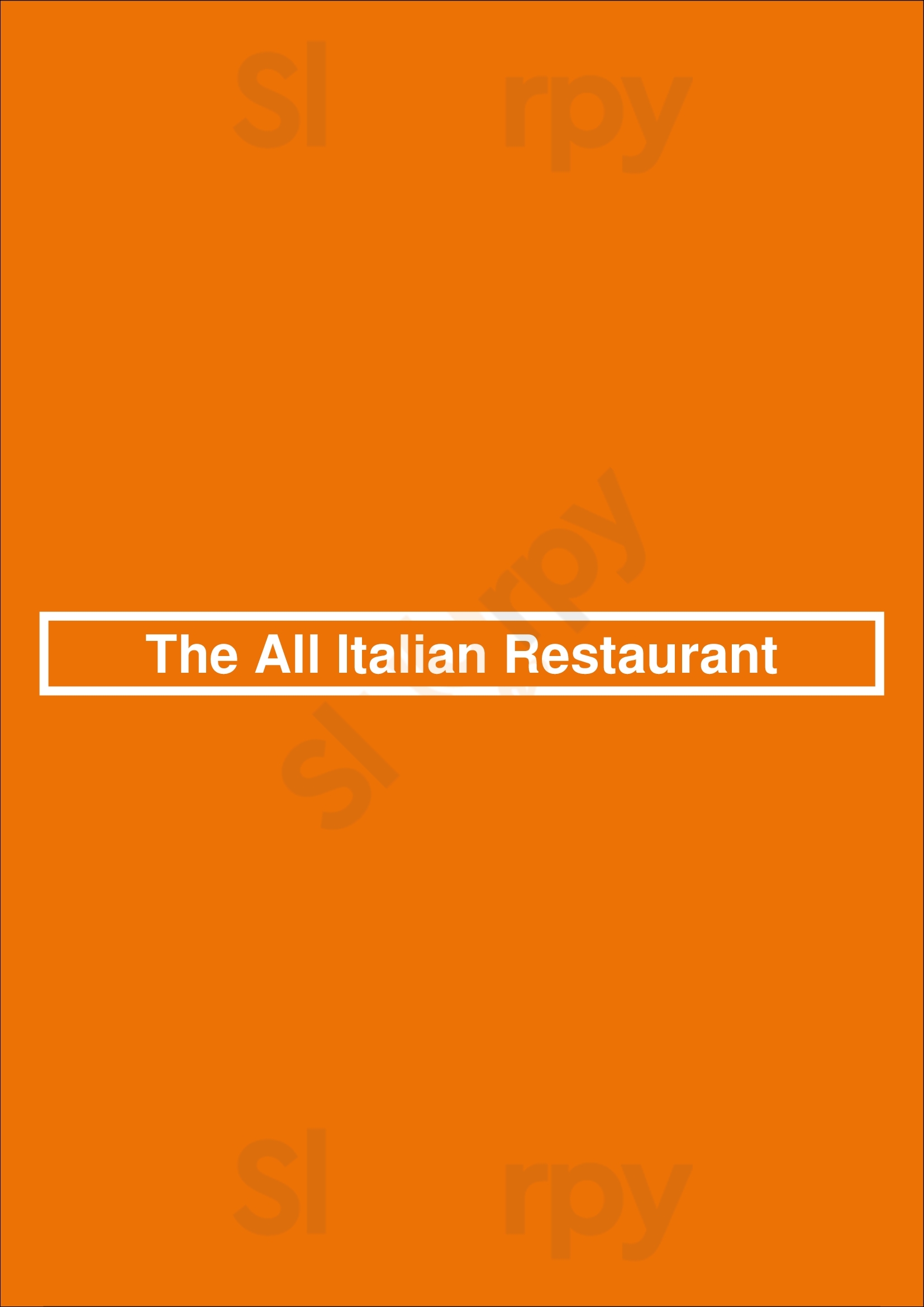 The All Italian Restaurant Kissimmee Menu - 1