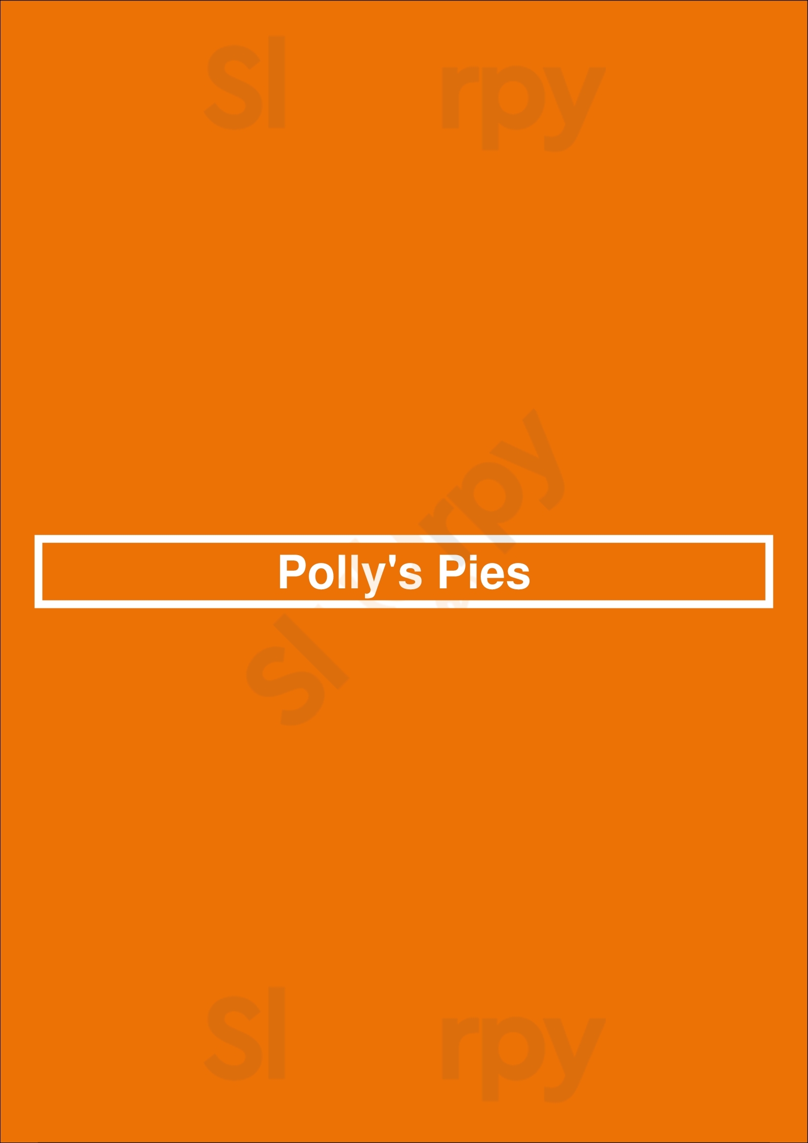 Polly's Pies Orange Menu - 1