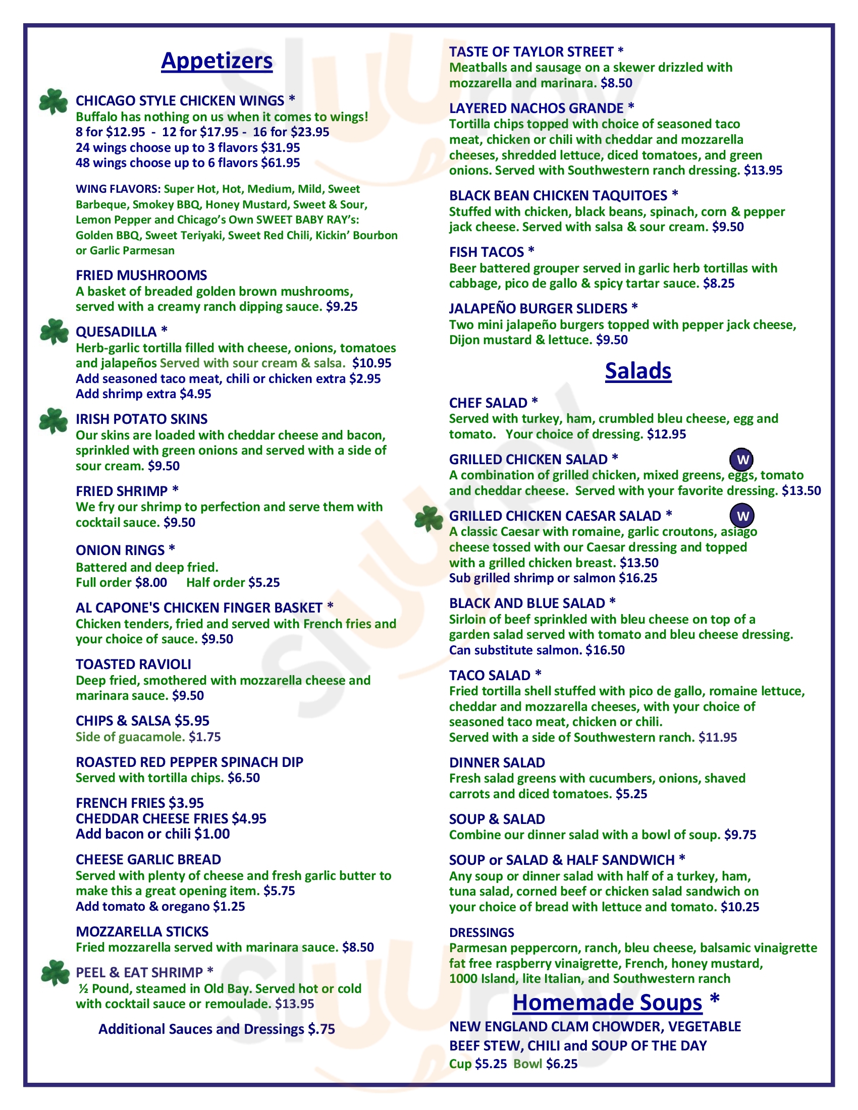 Hinchey's Chicago Bar & Grill Hilton Head Menu - 1