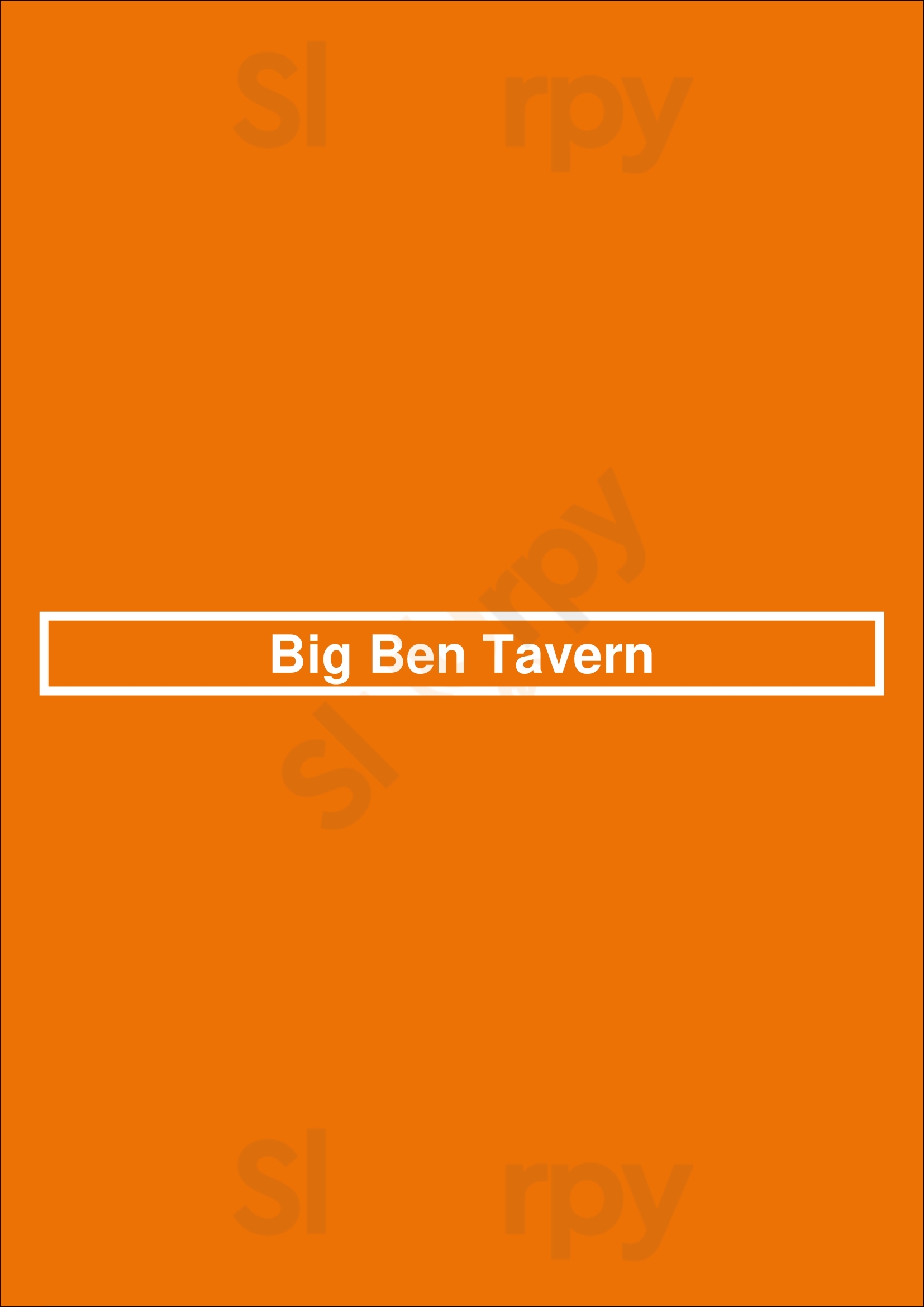 Big Ben Tavern Sugar Land Menu - 1