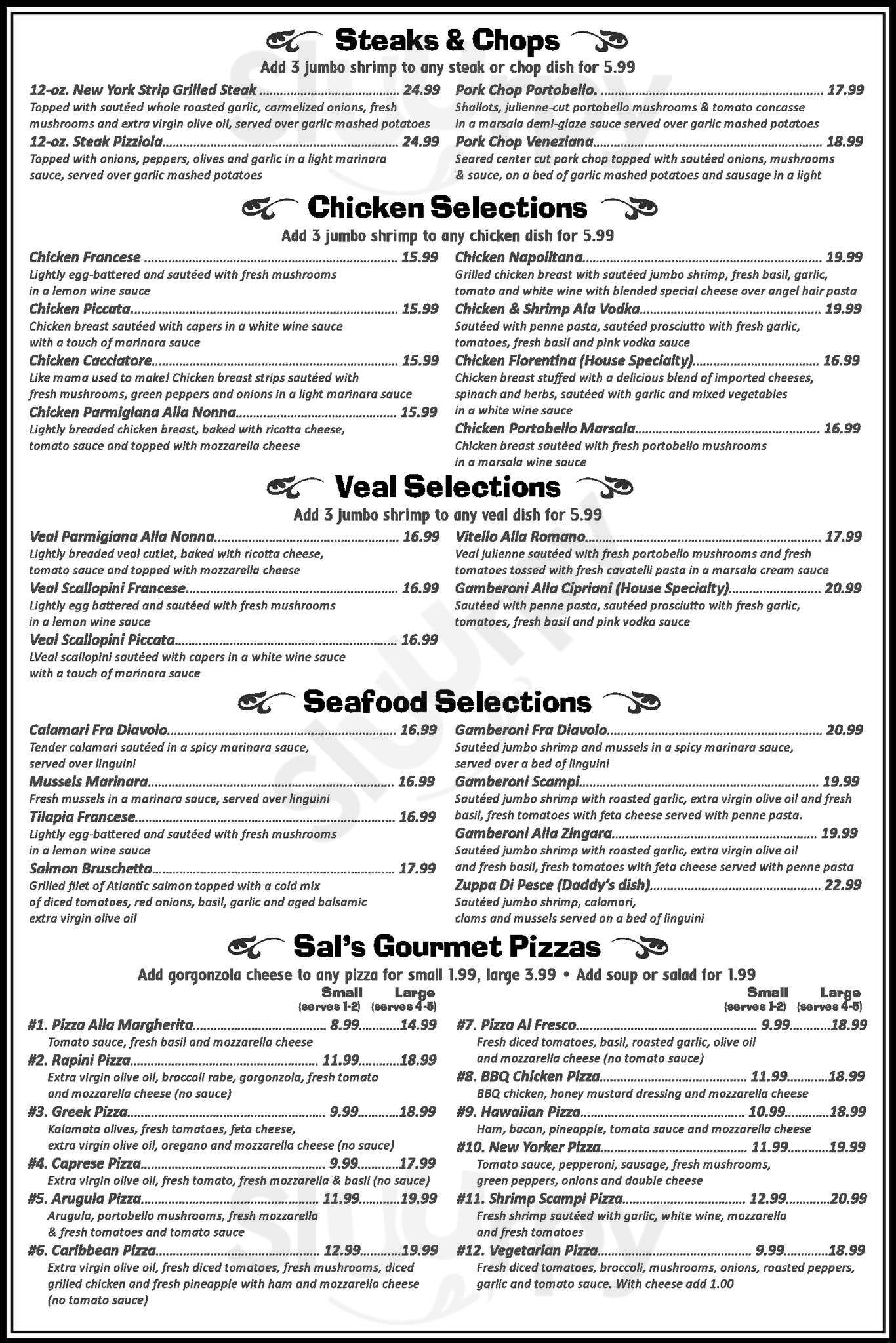 Sal's Italian Ristorante Pembroke Pines Menu - 1