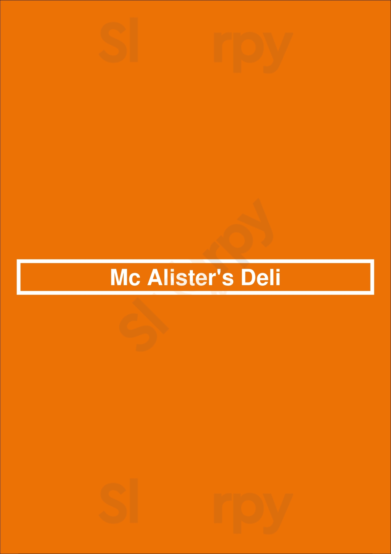 Mcalister's Deli Lafayette Menu - 1