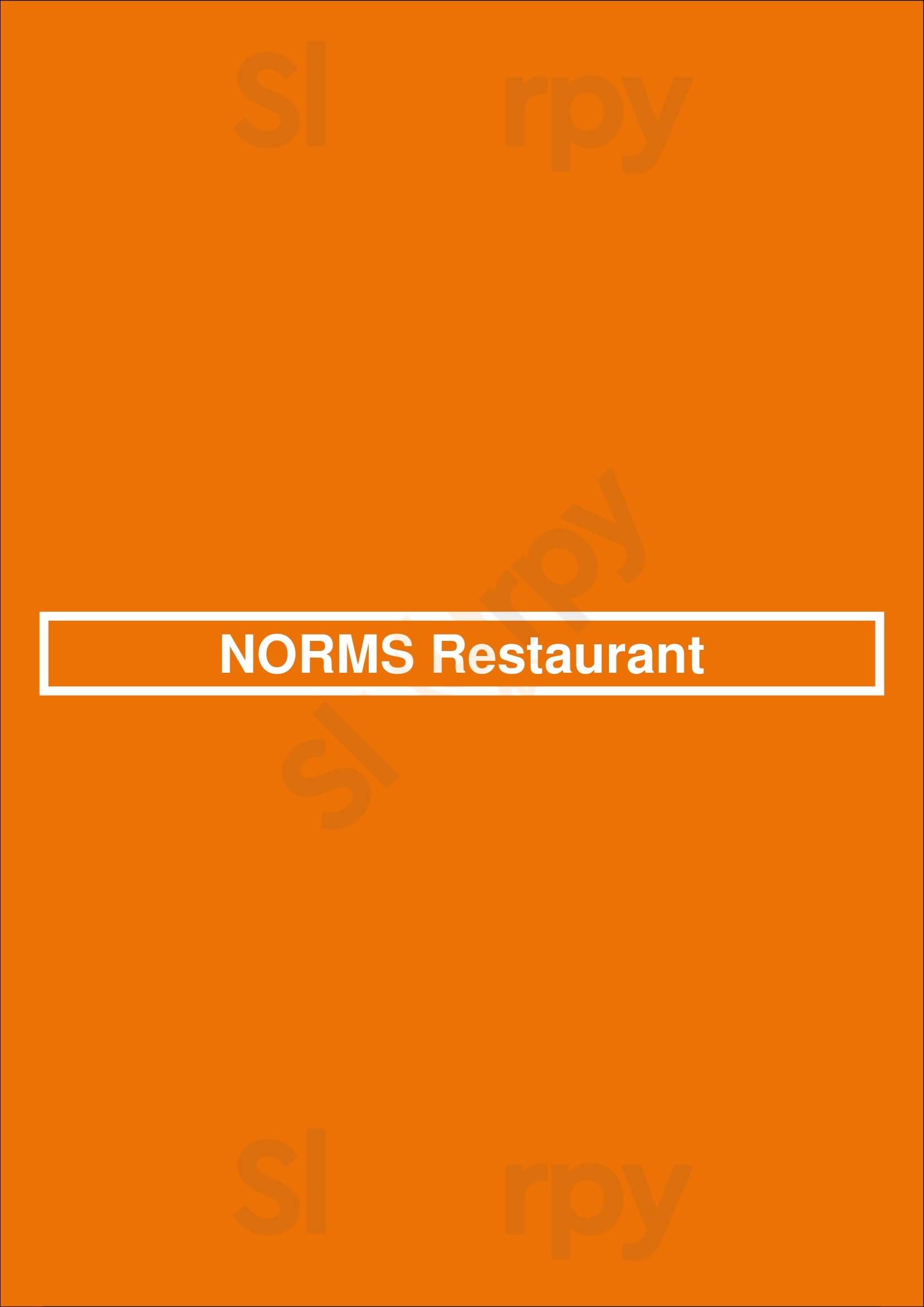 Norms Restaurant Orange Menu - 1