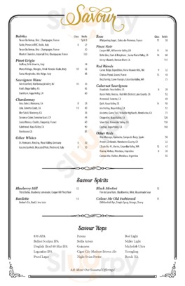 Savour menu