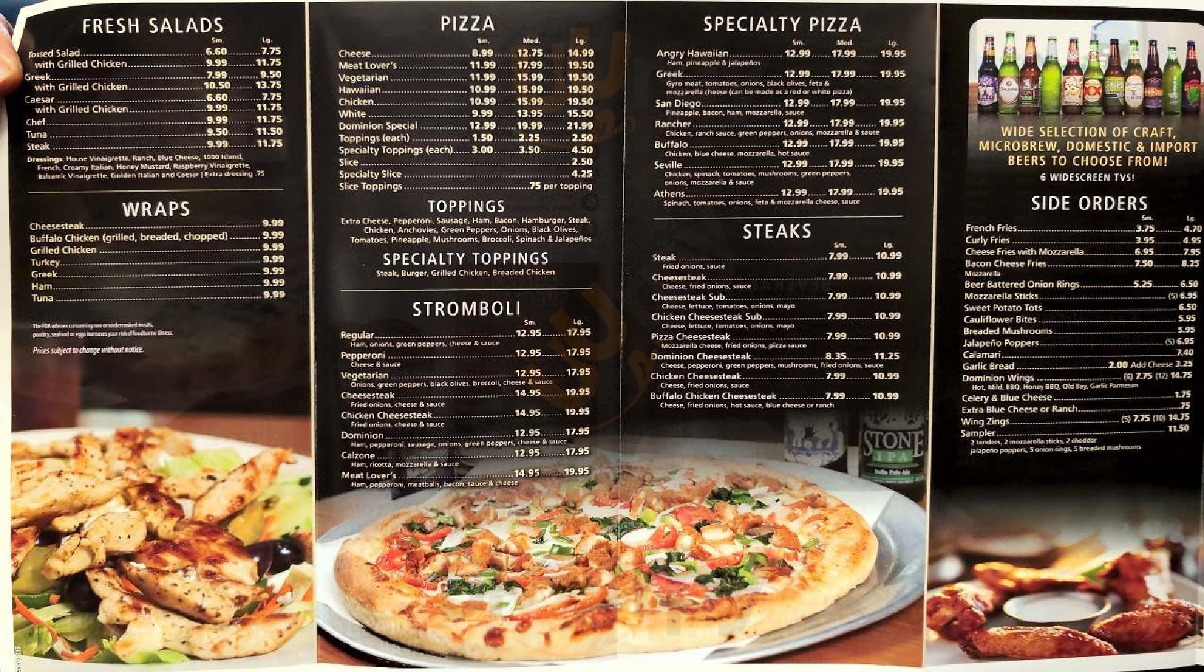 Main Menu - Dominion Pizza