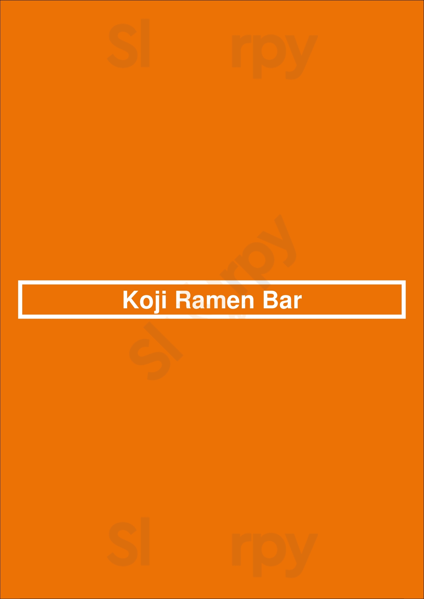 Main Menu - Koji Ramen Bar