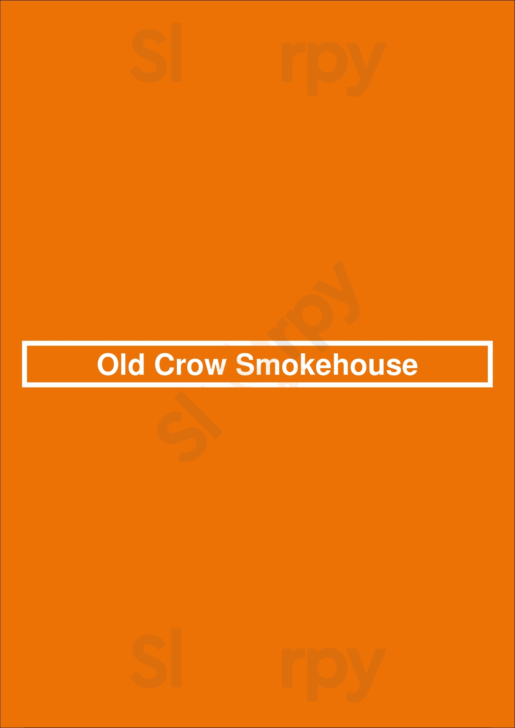 Old Crow Smokehouse Orange Menu - 1