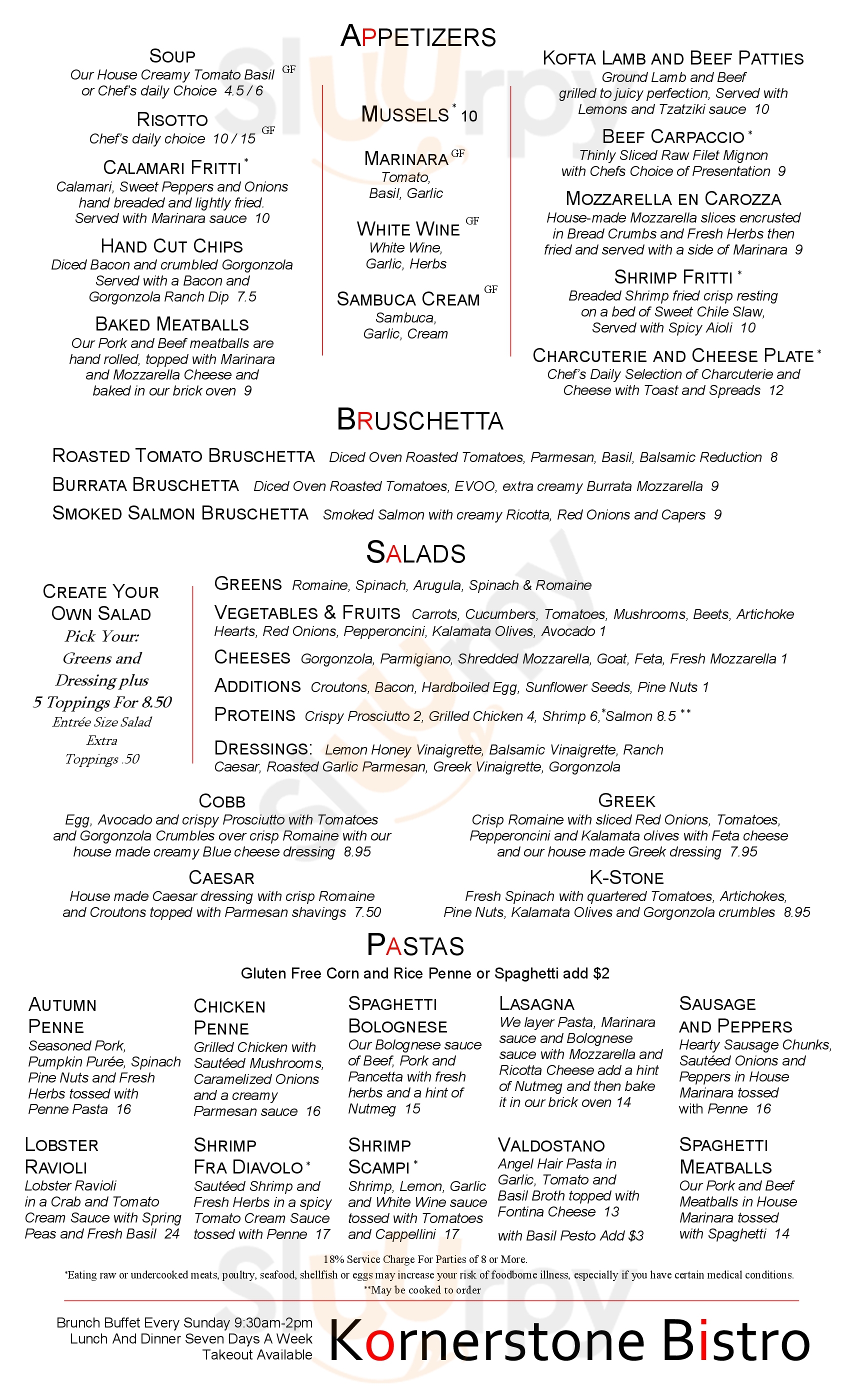 Main Menu - Kornerstone Bistro