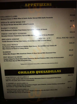 Village Bar And Grill menu
