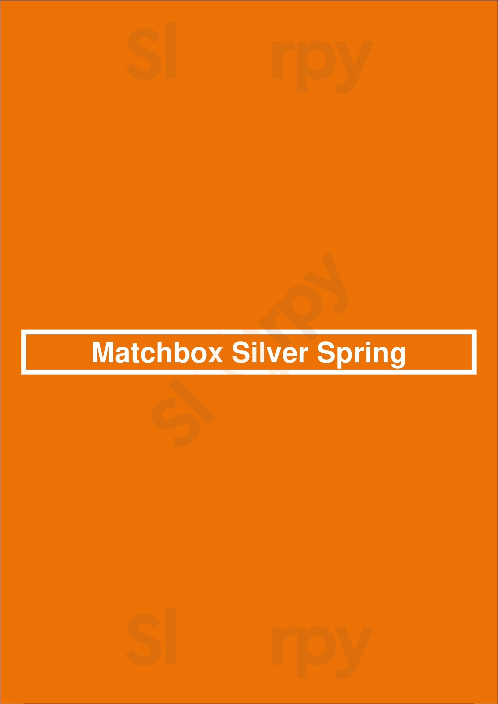 Matchbox Silver Spring Menu - 1