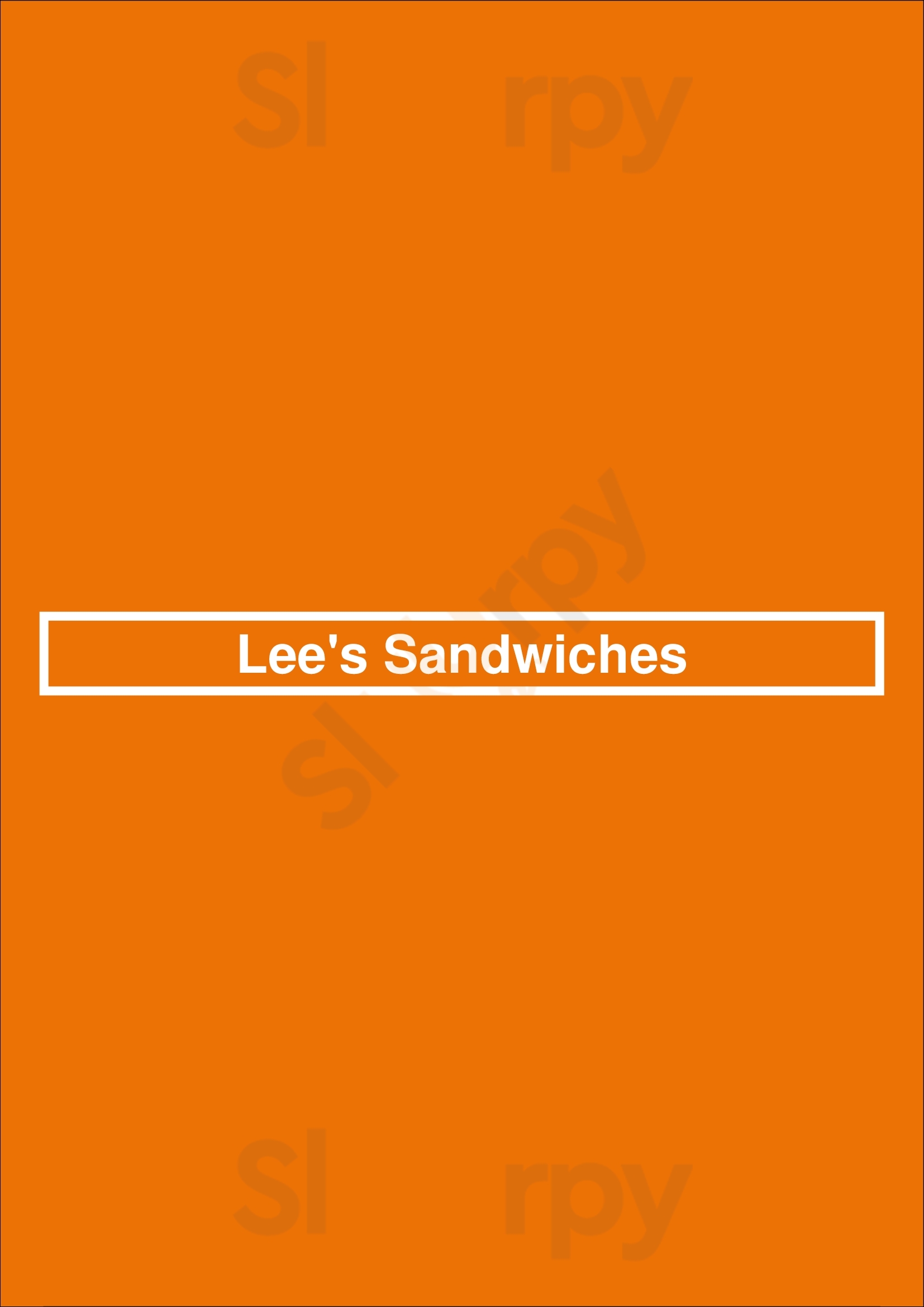 Lee's Sandwiches Westminster Menu - 1