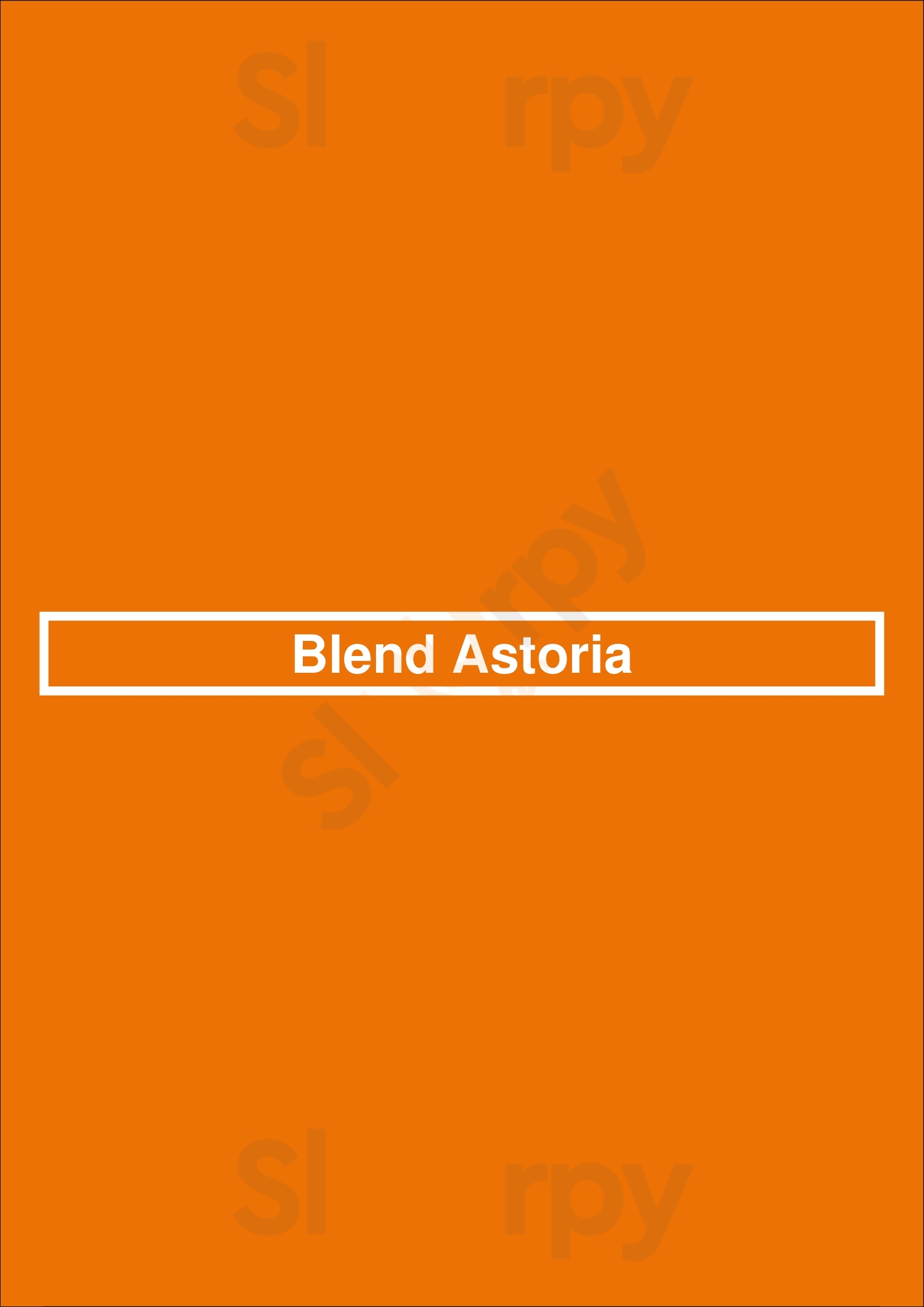 Blend Astoria Astoria Menu - 1