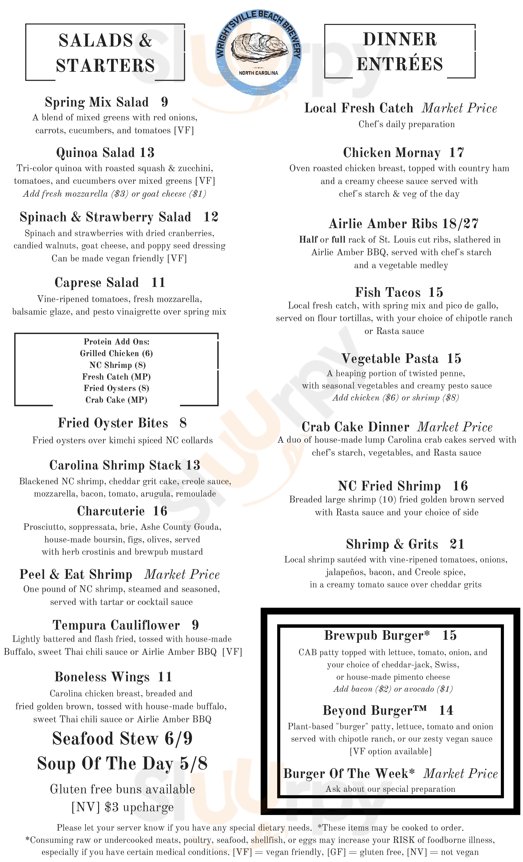 Main Menu - Wrightsville Beach Brewery