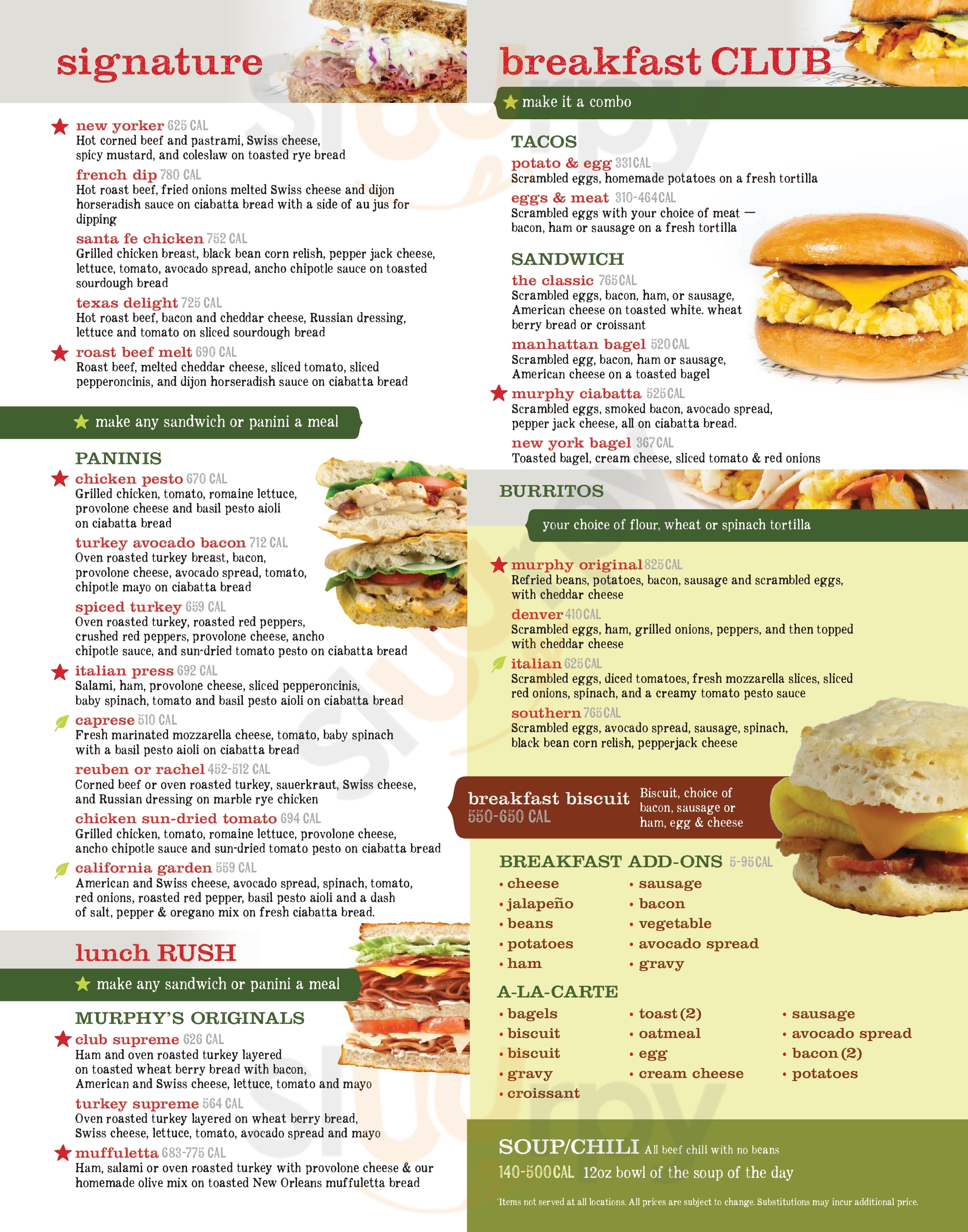 Murphey's Deli Spring Menu - 1