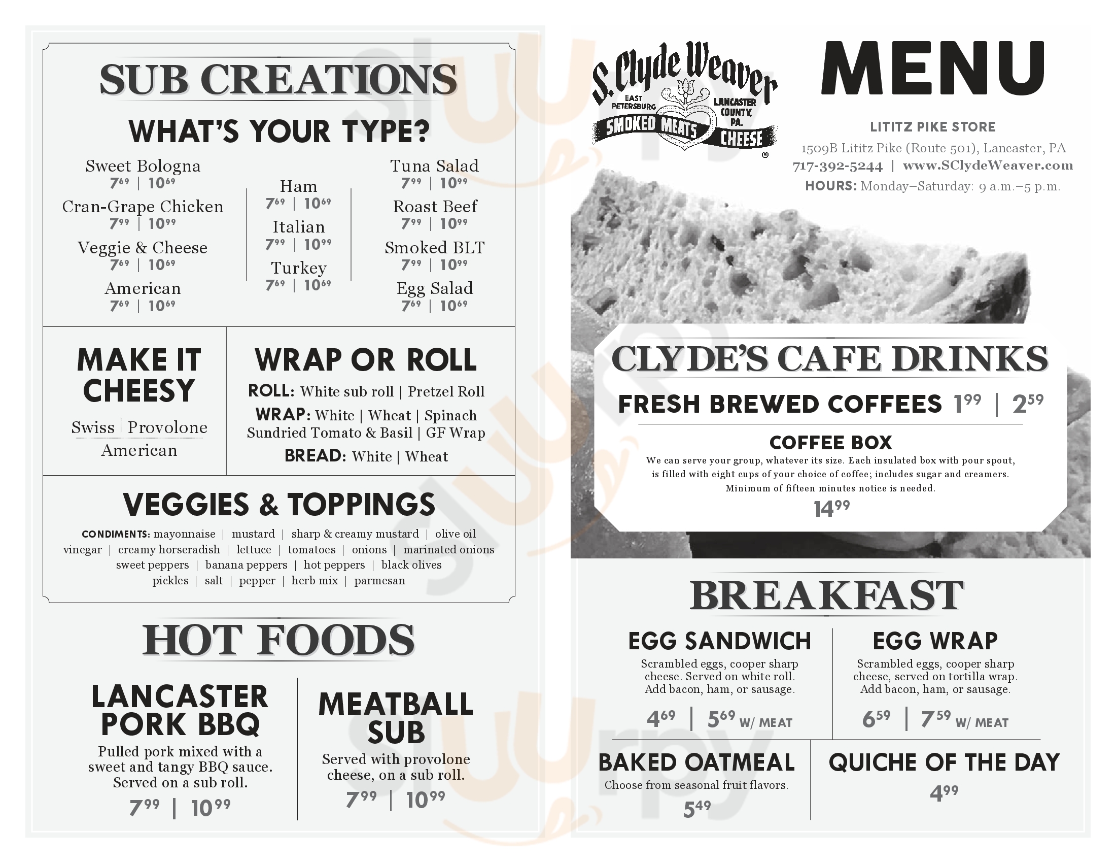 Main Menu - Clyde's Cafe