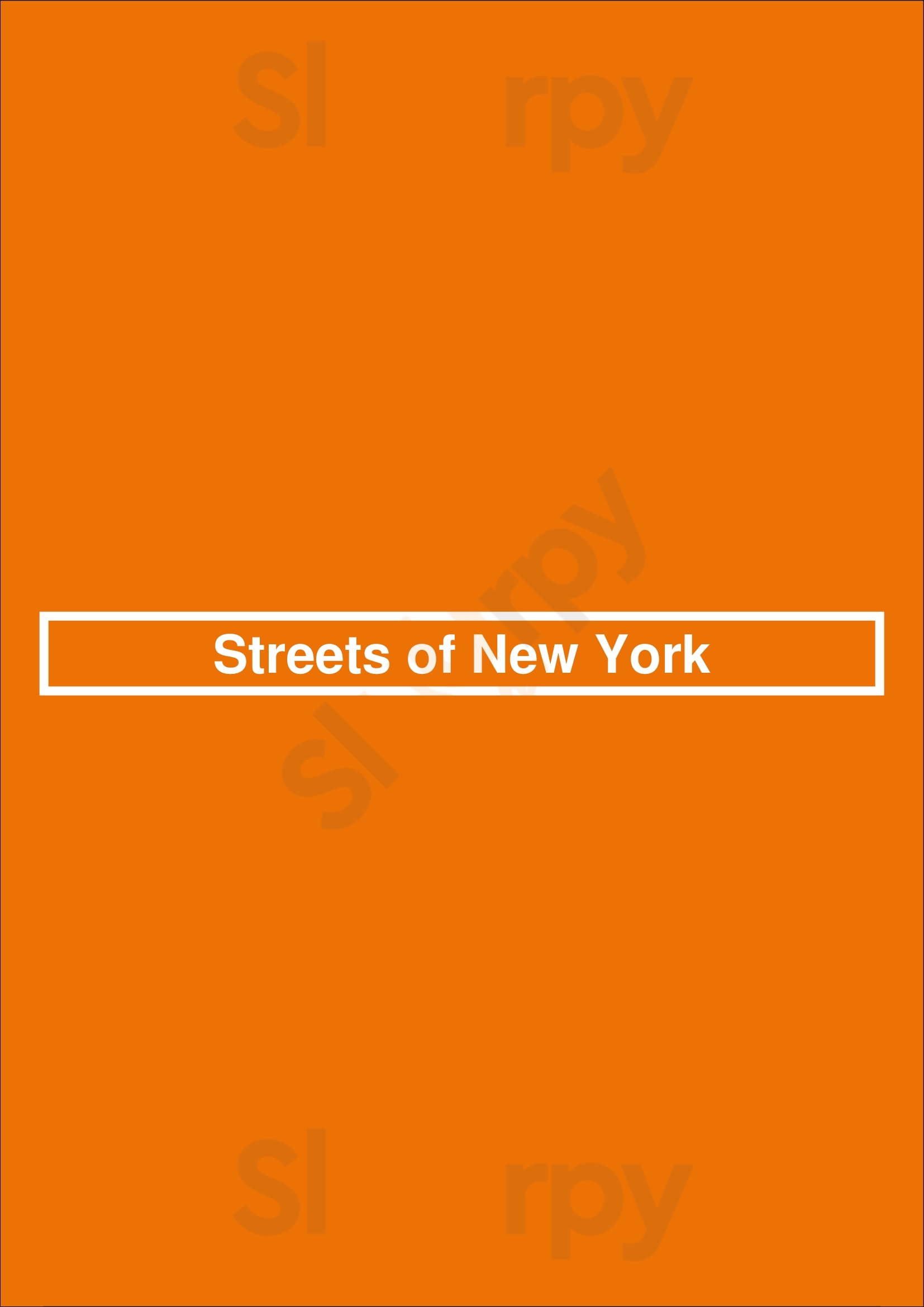 Streets Of New York Glendale Menu - 1