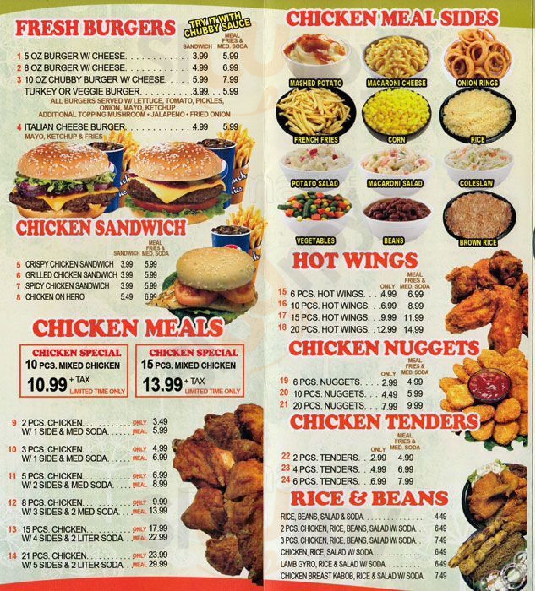 Chubby Burger & Chicken Astoria Menu - 1