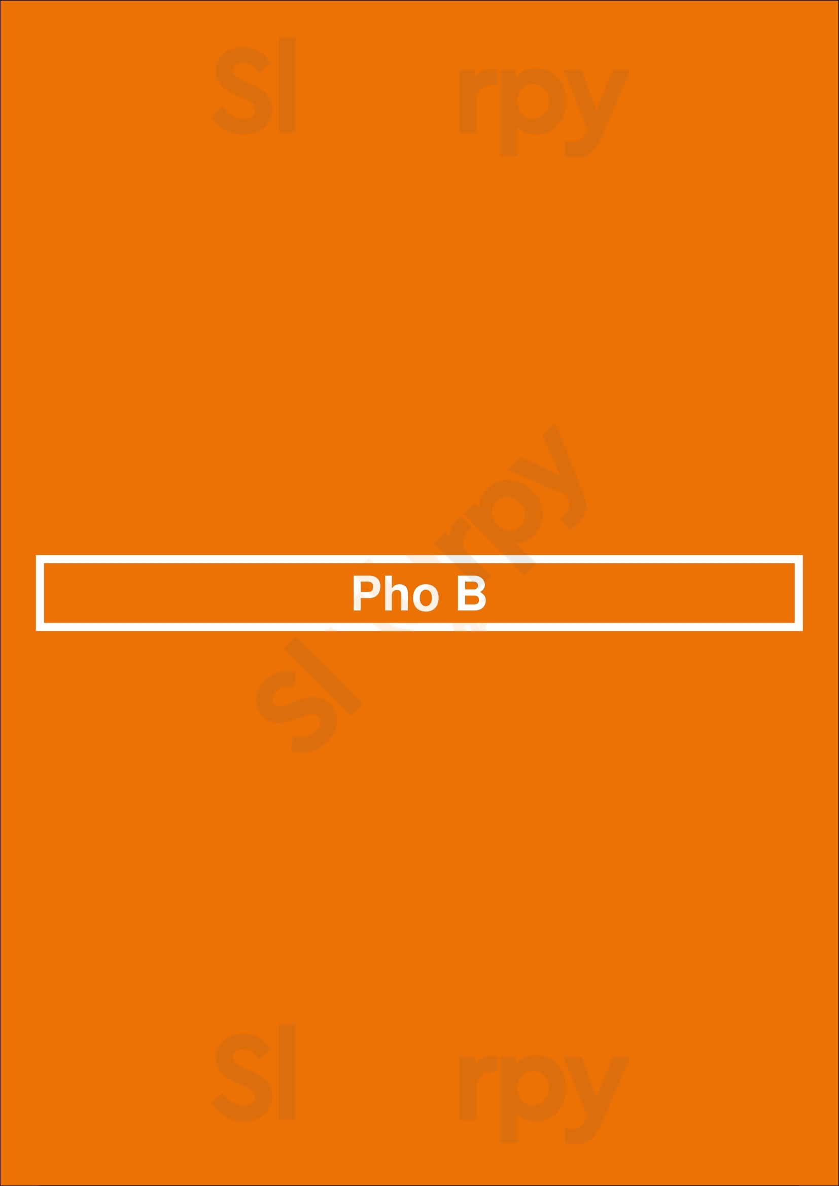 Pho B Huntington Beach Menu - 1