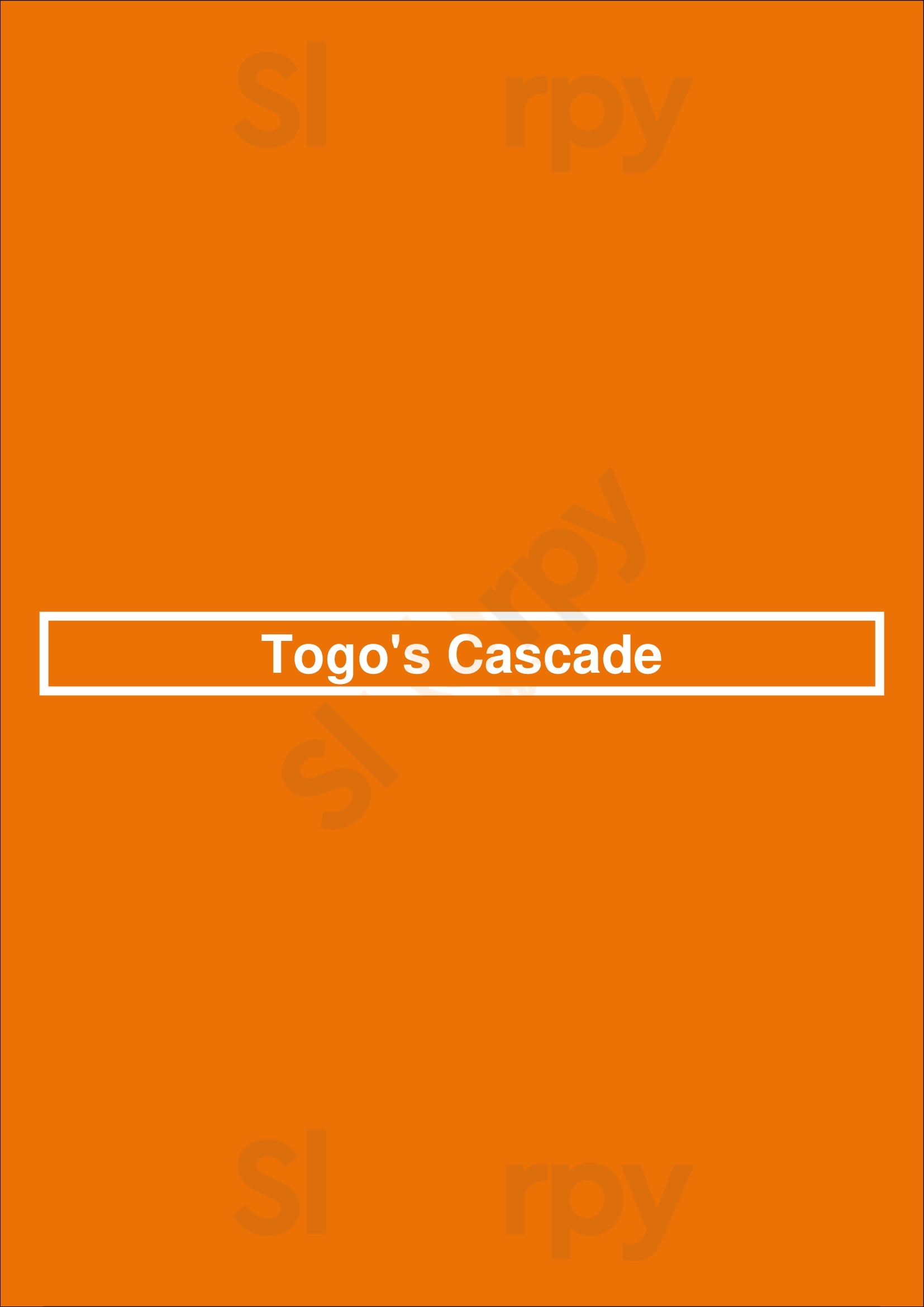 Main Menu - Togo's Cascade