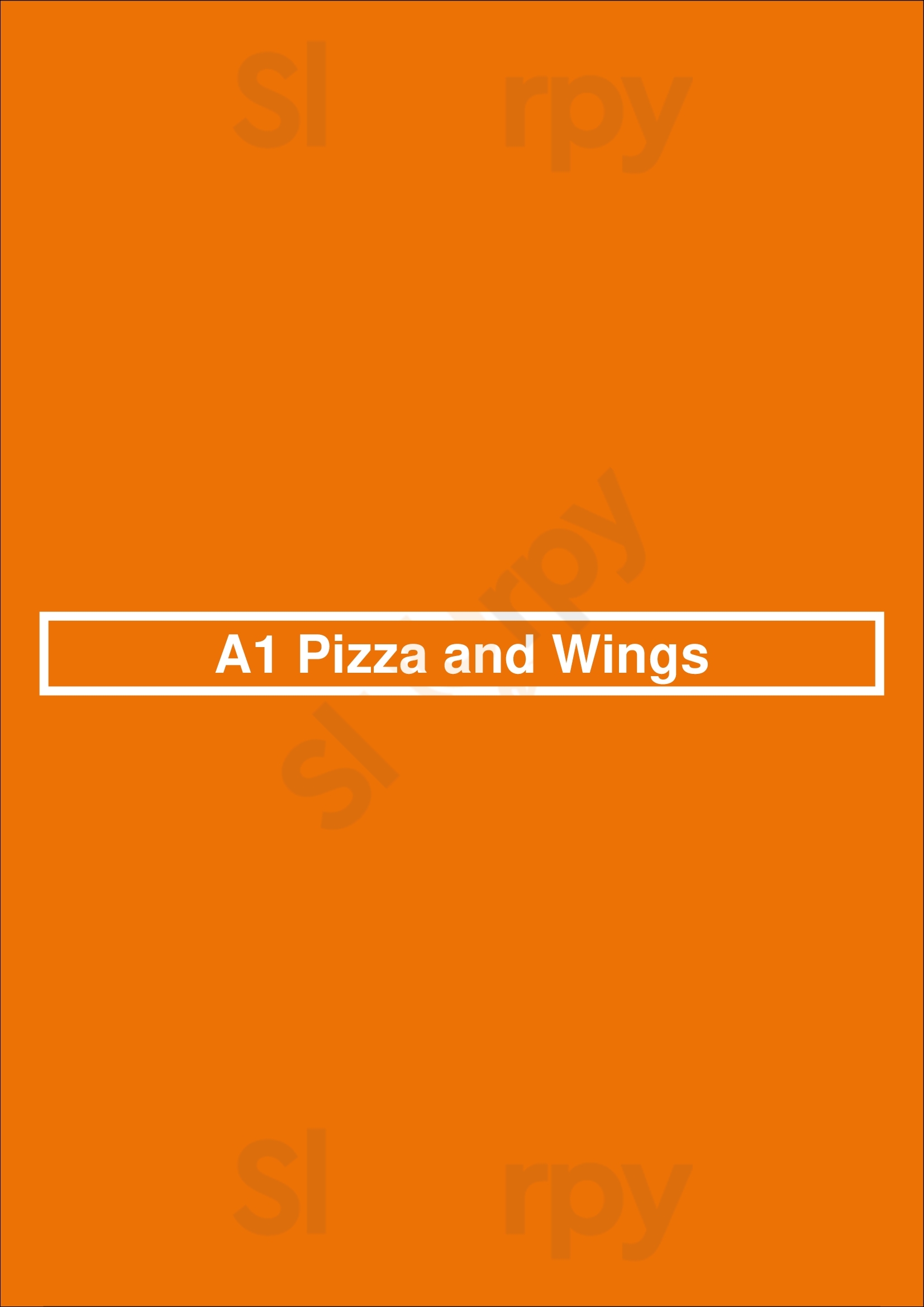 Main Menu - A-1 Pizza & Wings