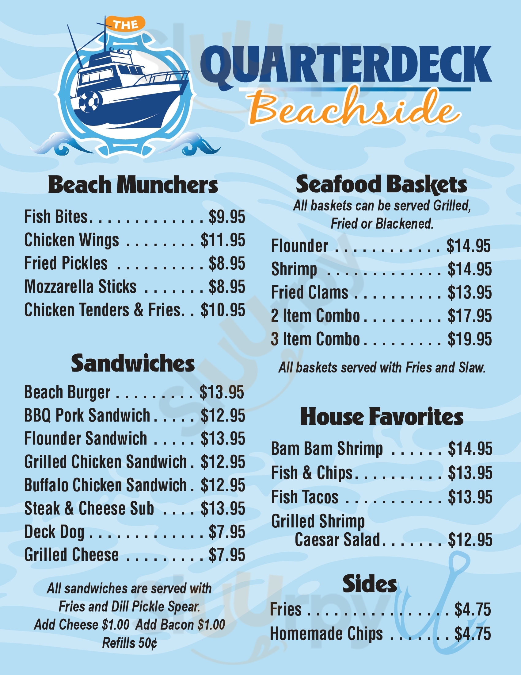 The Quarter Deck Beachside Myrtle Beach Menu - 1