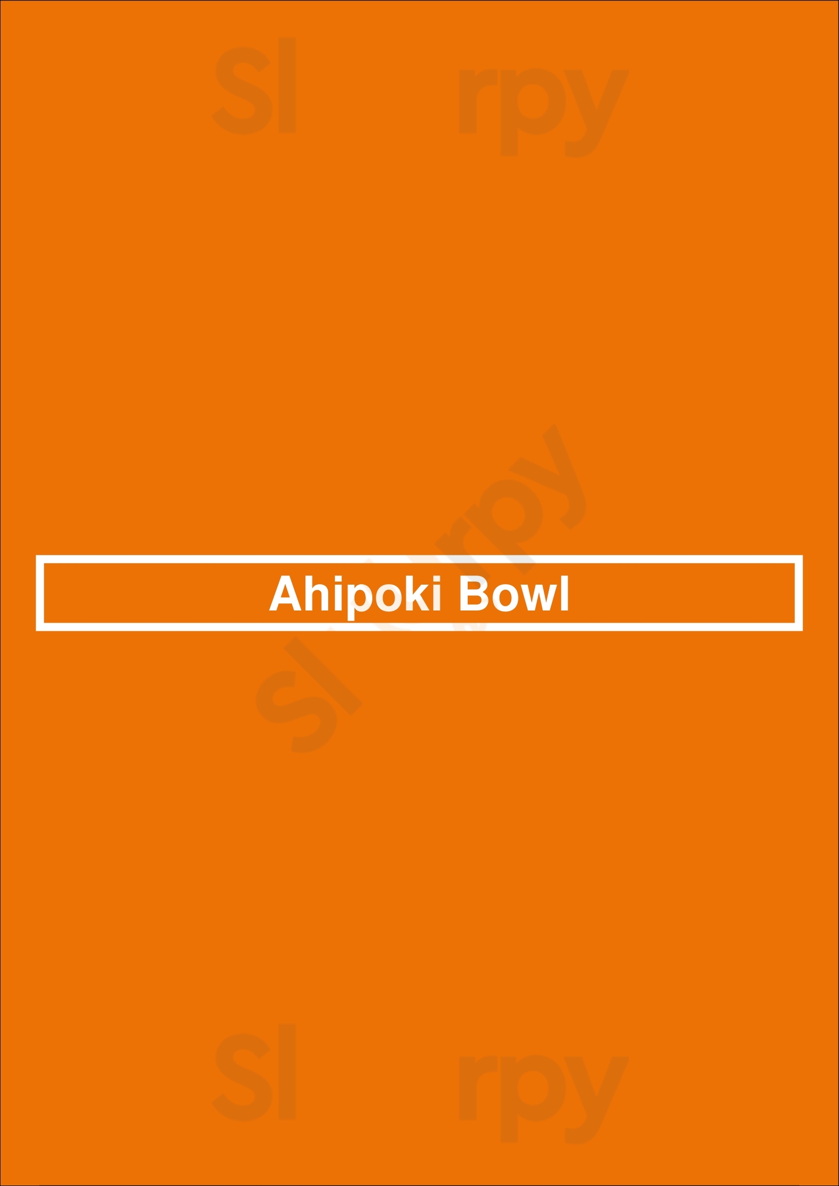 Main Menu - Ahipoki Bowl