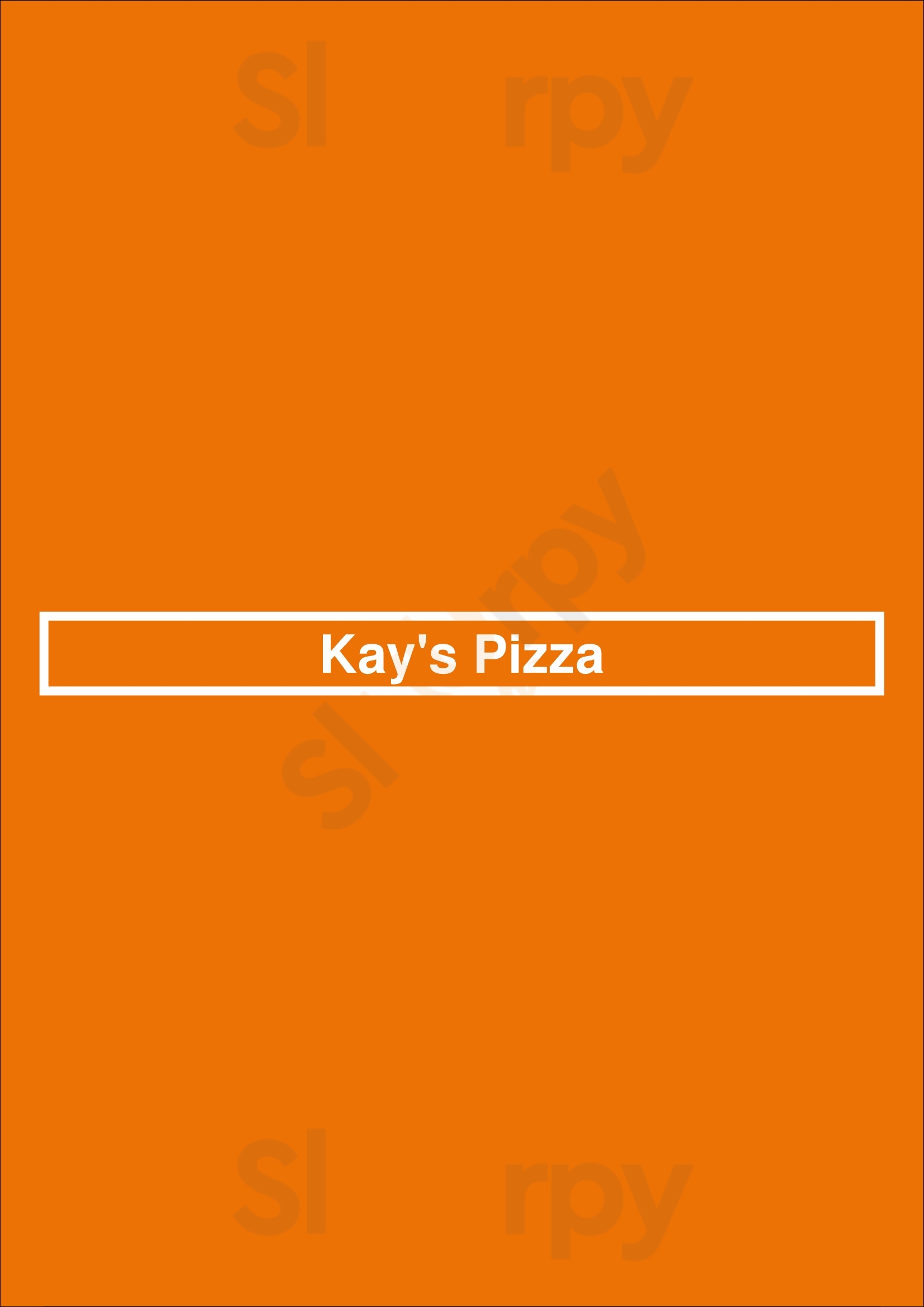 Kay's Pizza Savannah Menu - 1