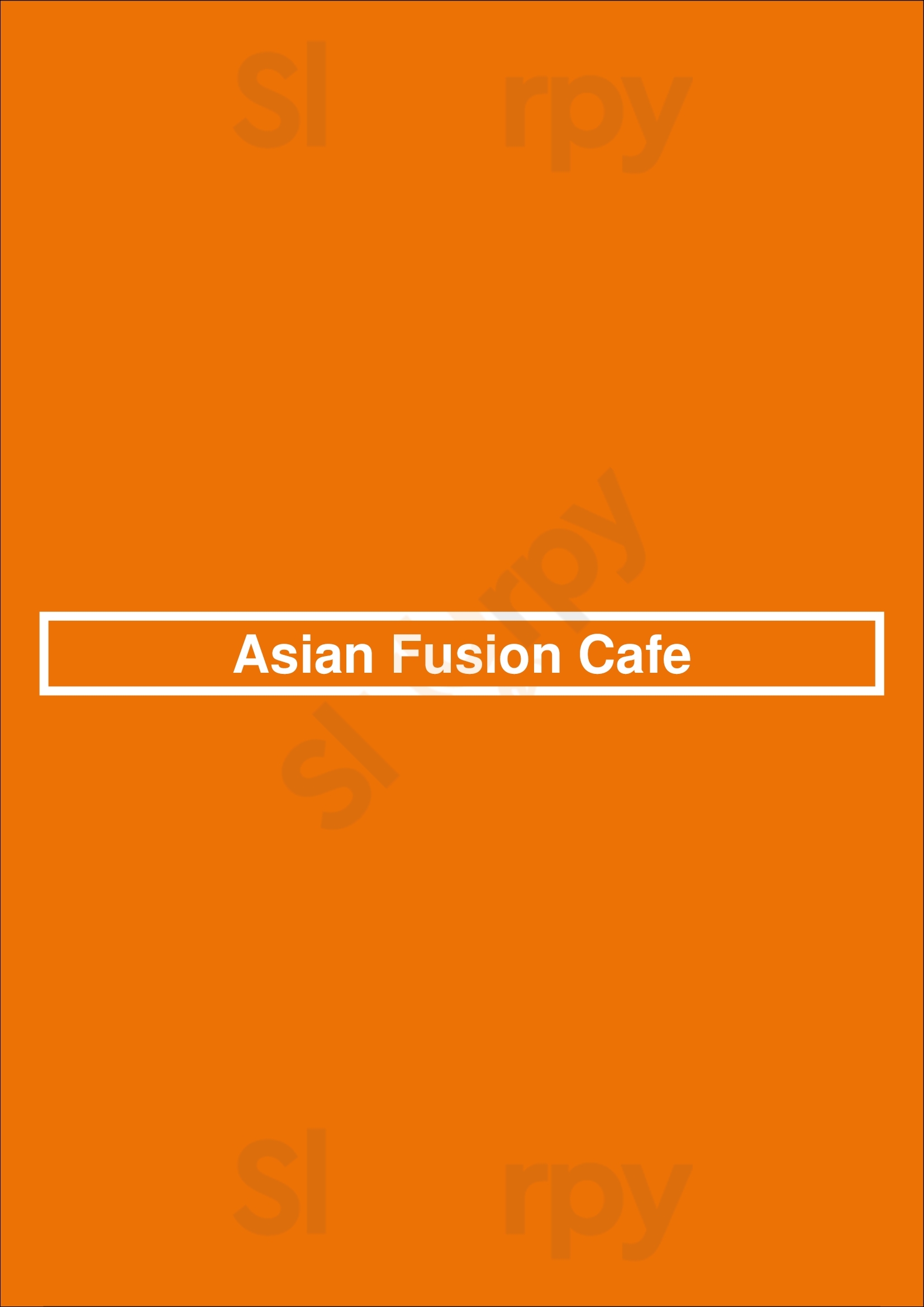 Main Menu - Asian Fusion Cafe