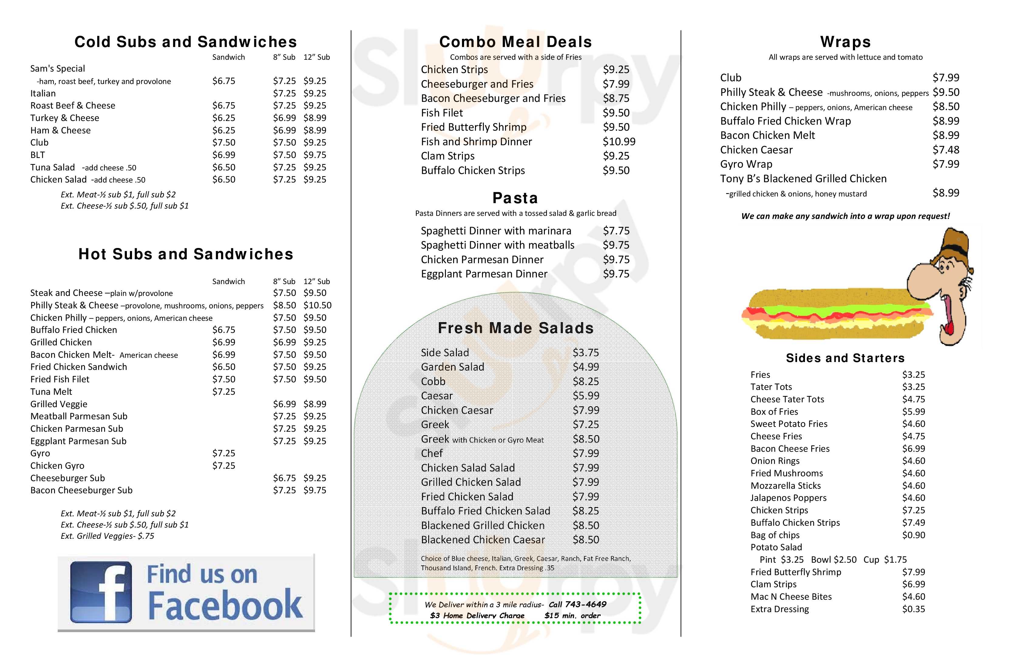 Sam's Subs Port Charlotte Menu - 1