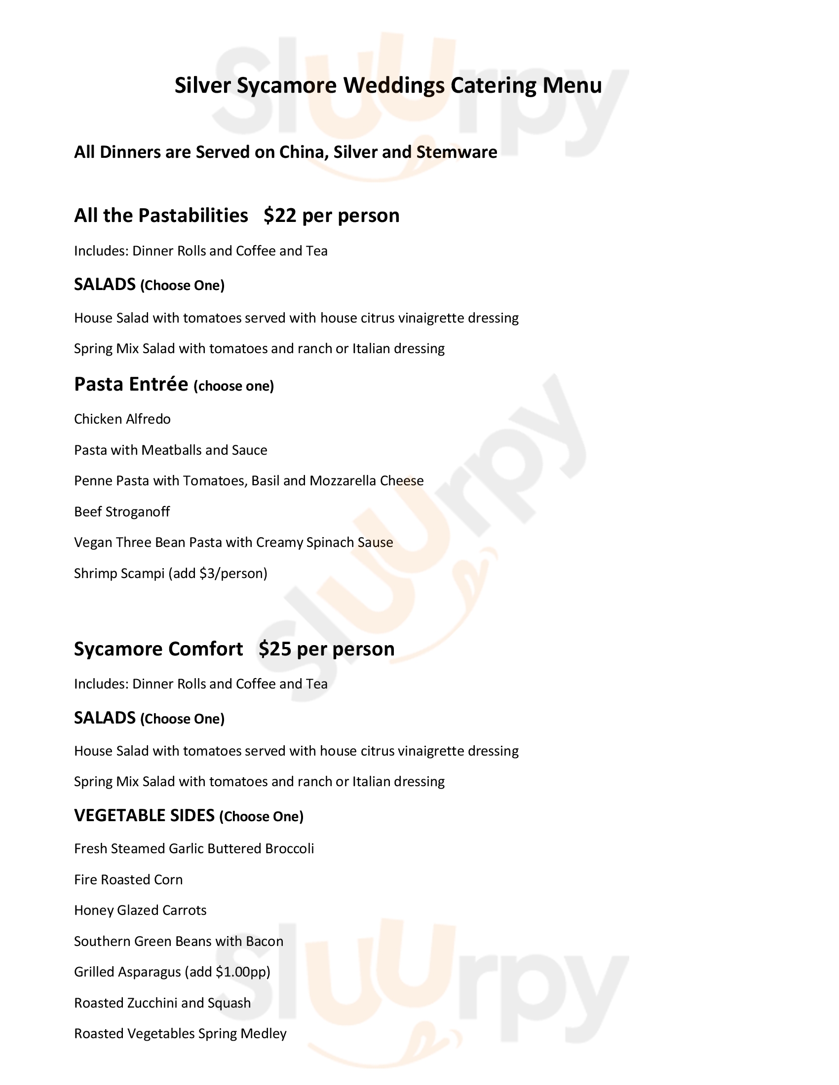 Main Menu - Sycamore Grounds Coffee House