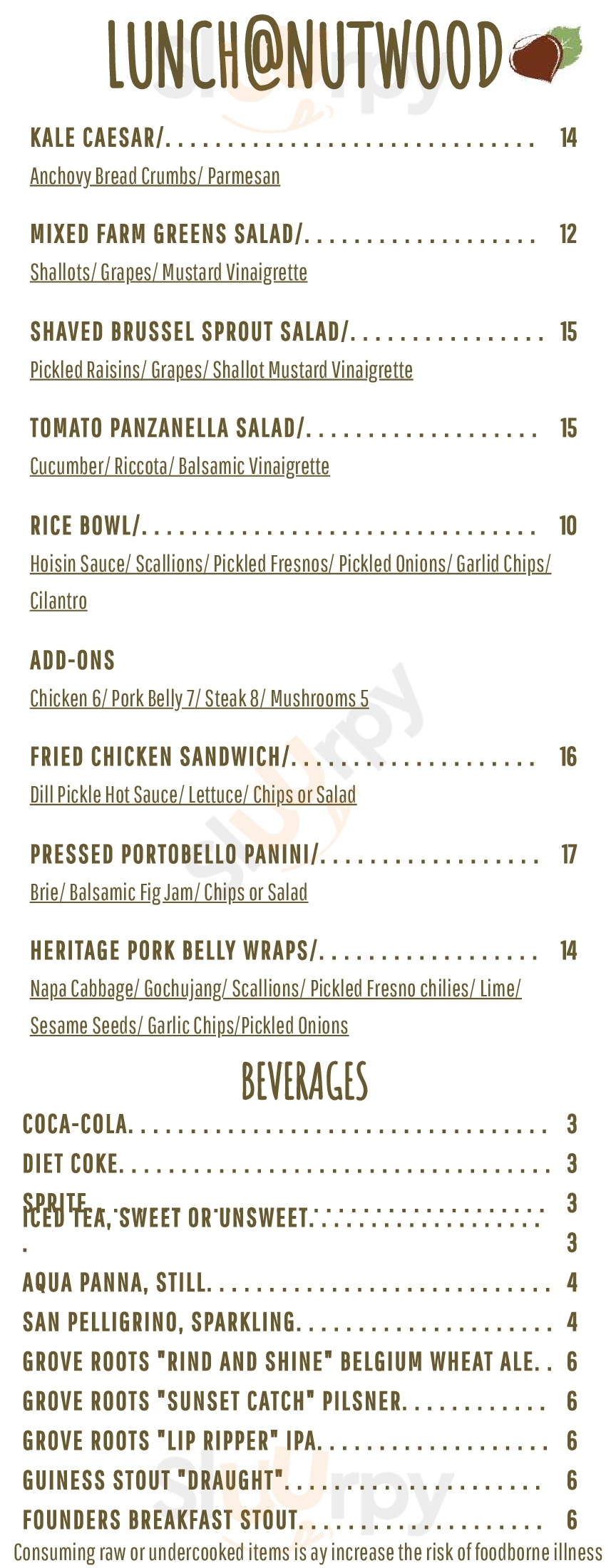 Nutwood Winter Haven Menu - 1