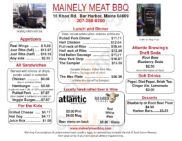 Mainely Meat Bbq Dreamwood Hill, Bar Harbor