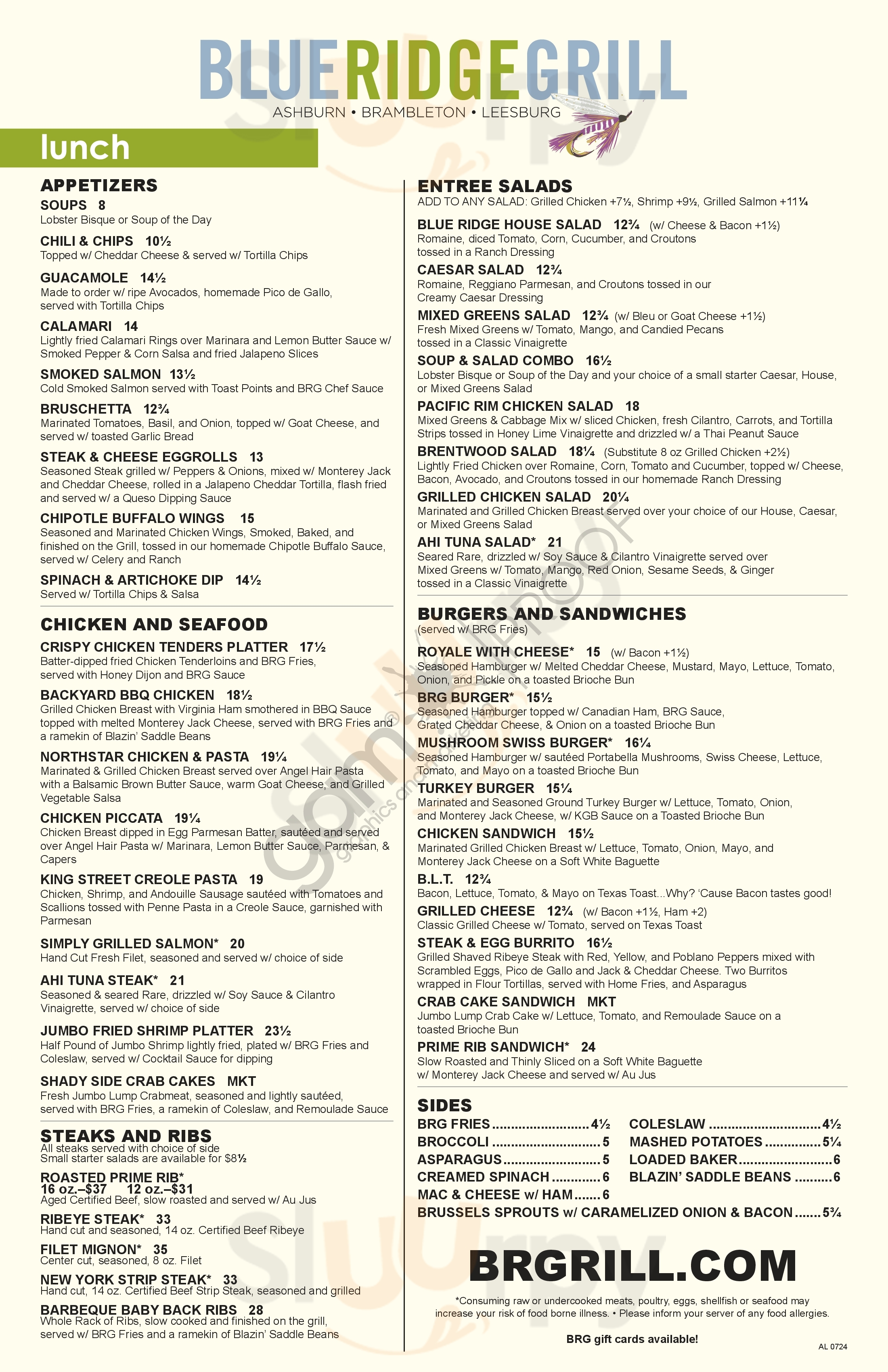 Blue Ridge Grill Ashburn Menu - 1