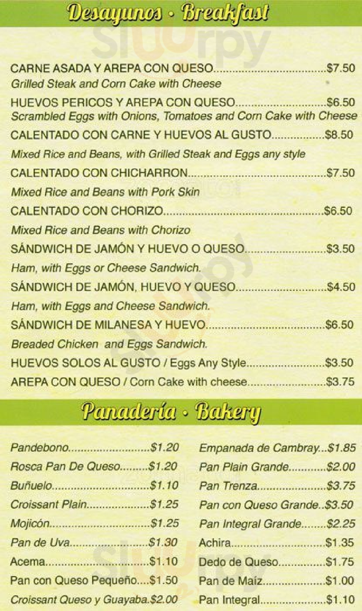 La Abundancia Bakery & Restaurant Woodside Menu - 1