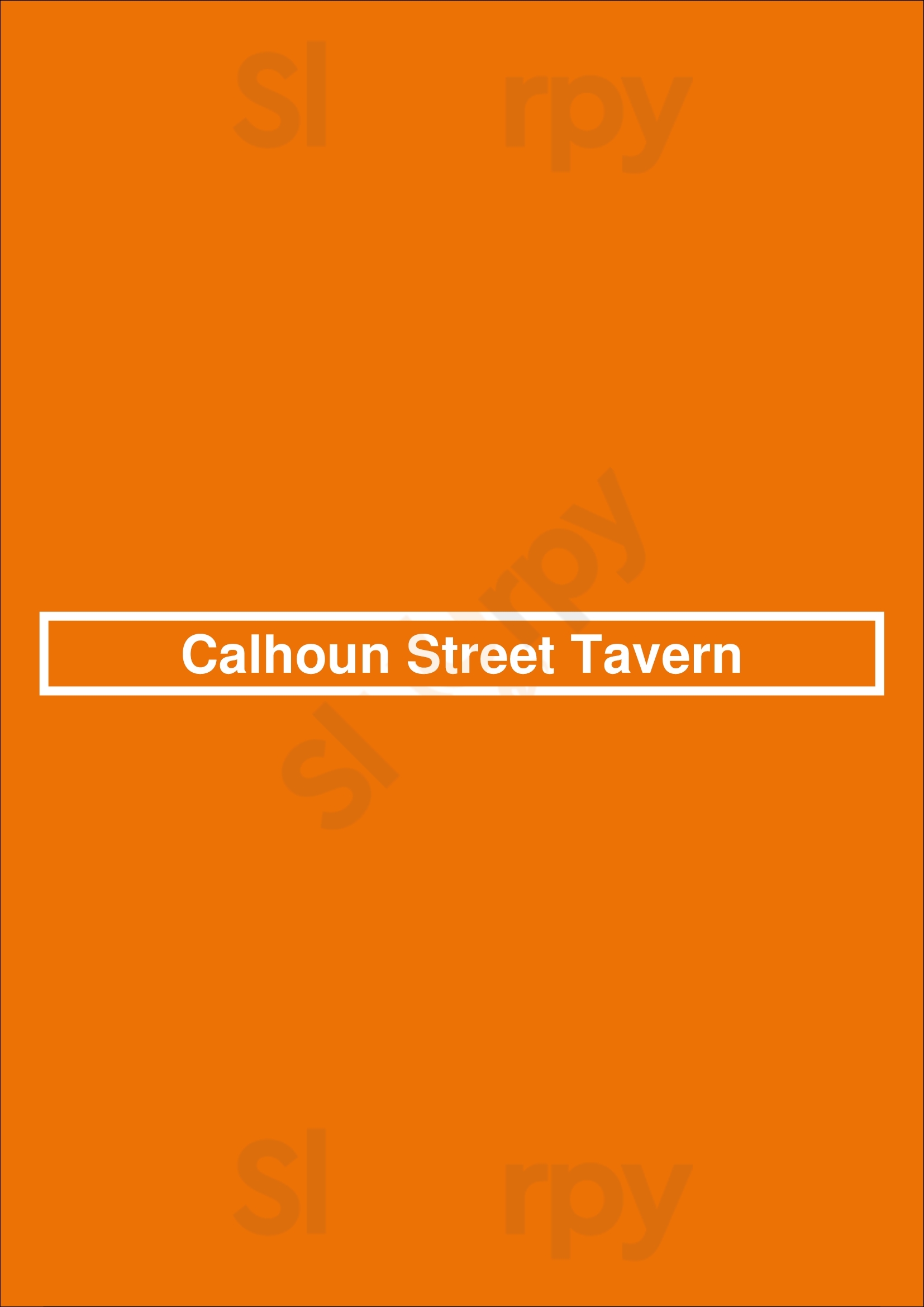 Calhoun Street Tavern Bluffton Menu - 1