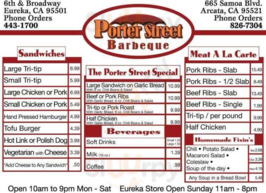 Porter Street Barbeque, Eureka