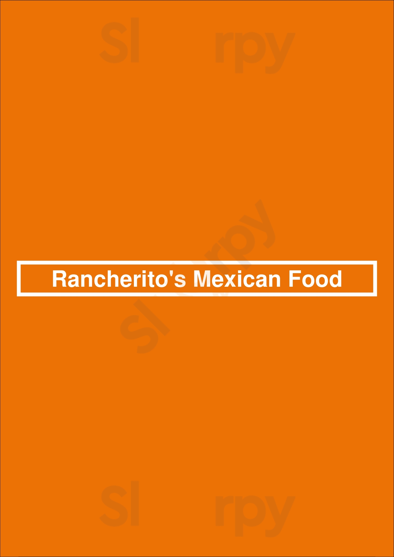 Rancherito's Mexican Food Orem Menu - 1