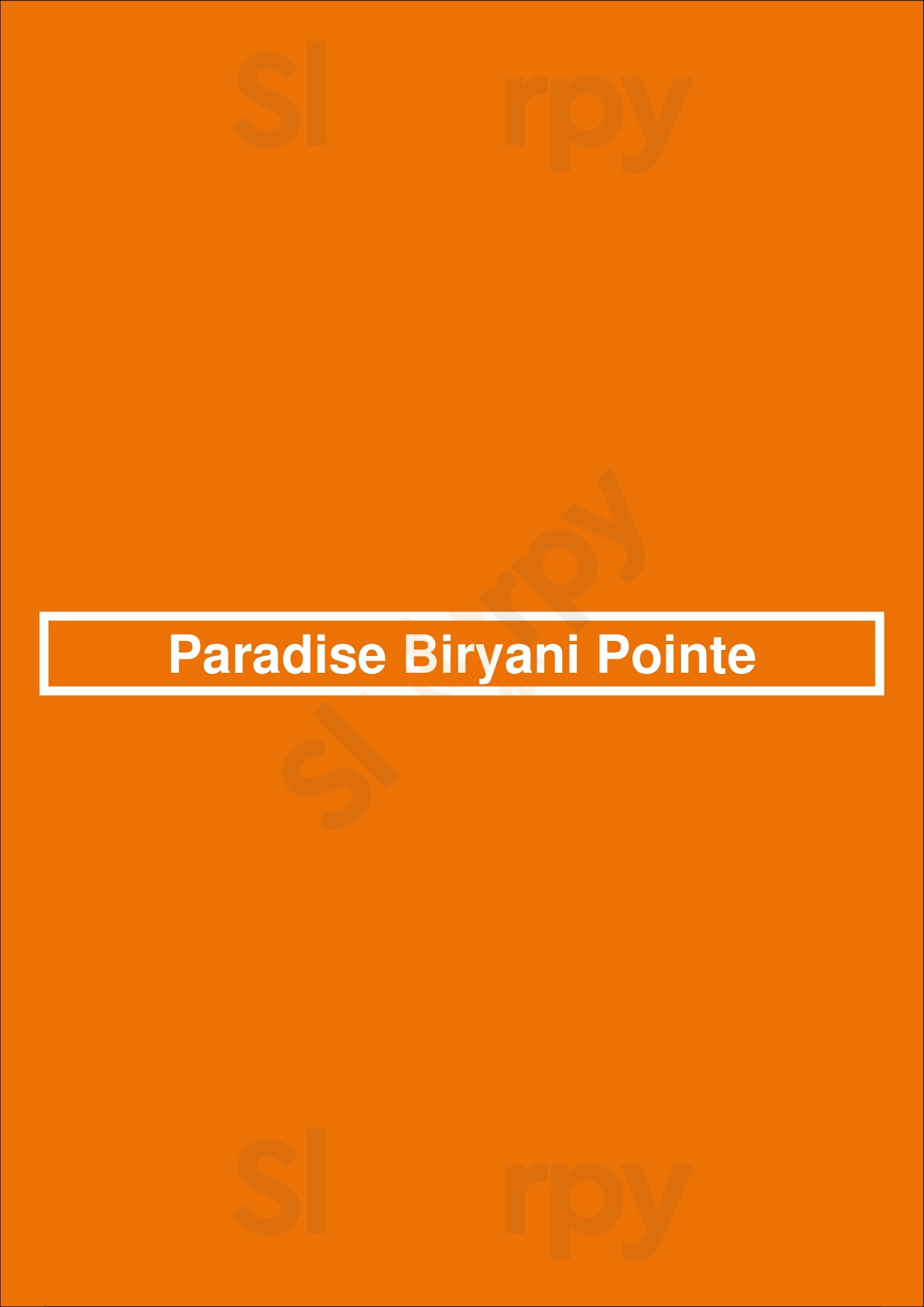 Main Menu - Paradise Biryani Pointe