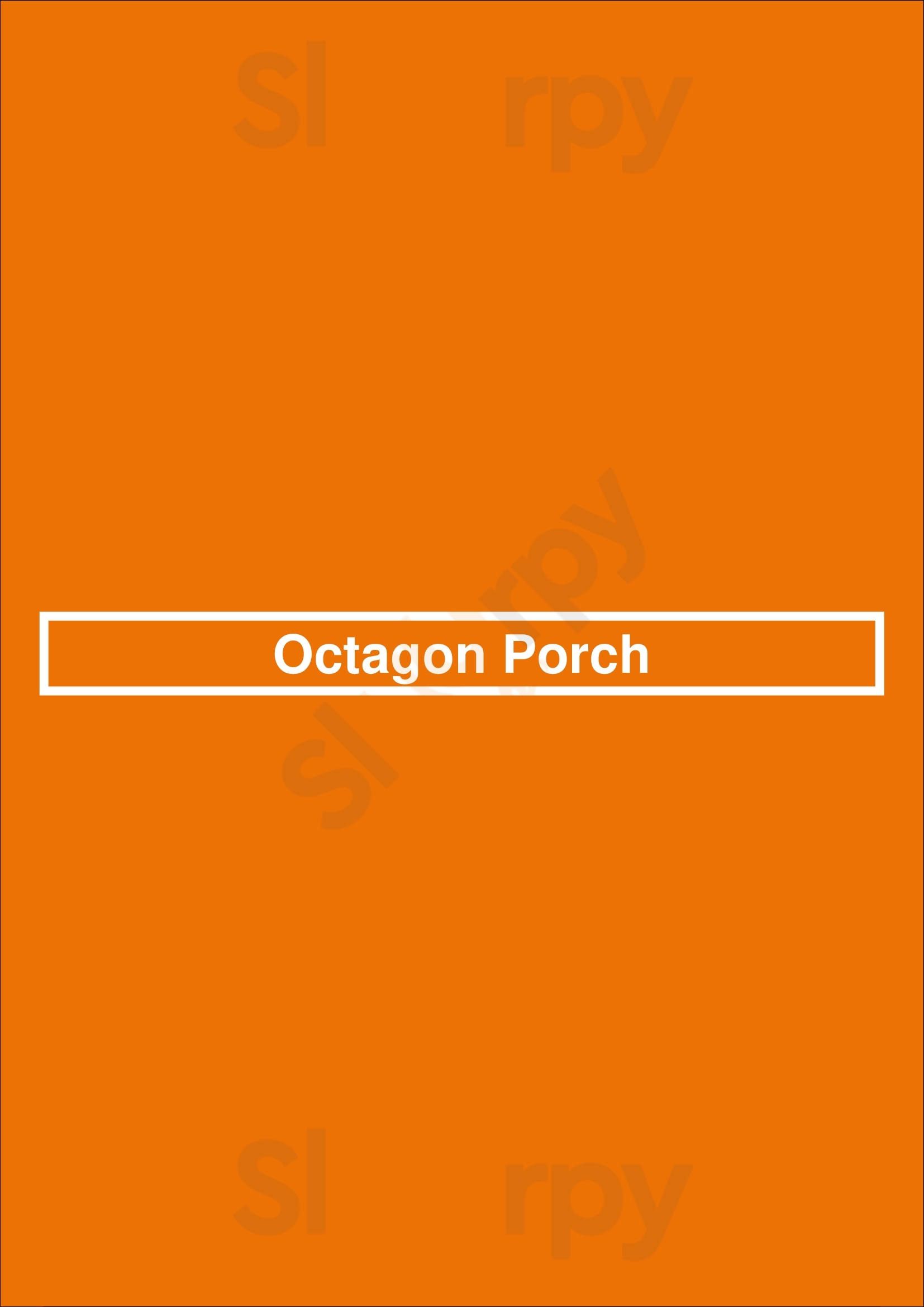 Octagon Porch Bluffton Menu - 1