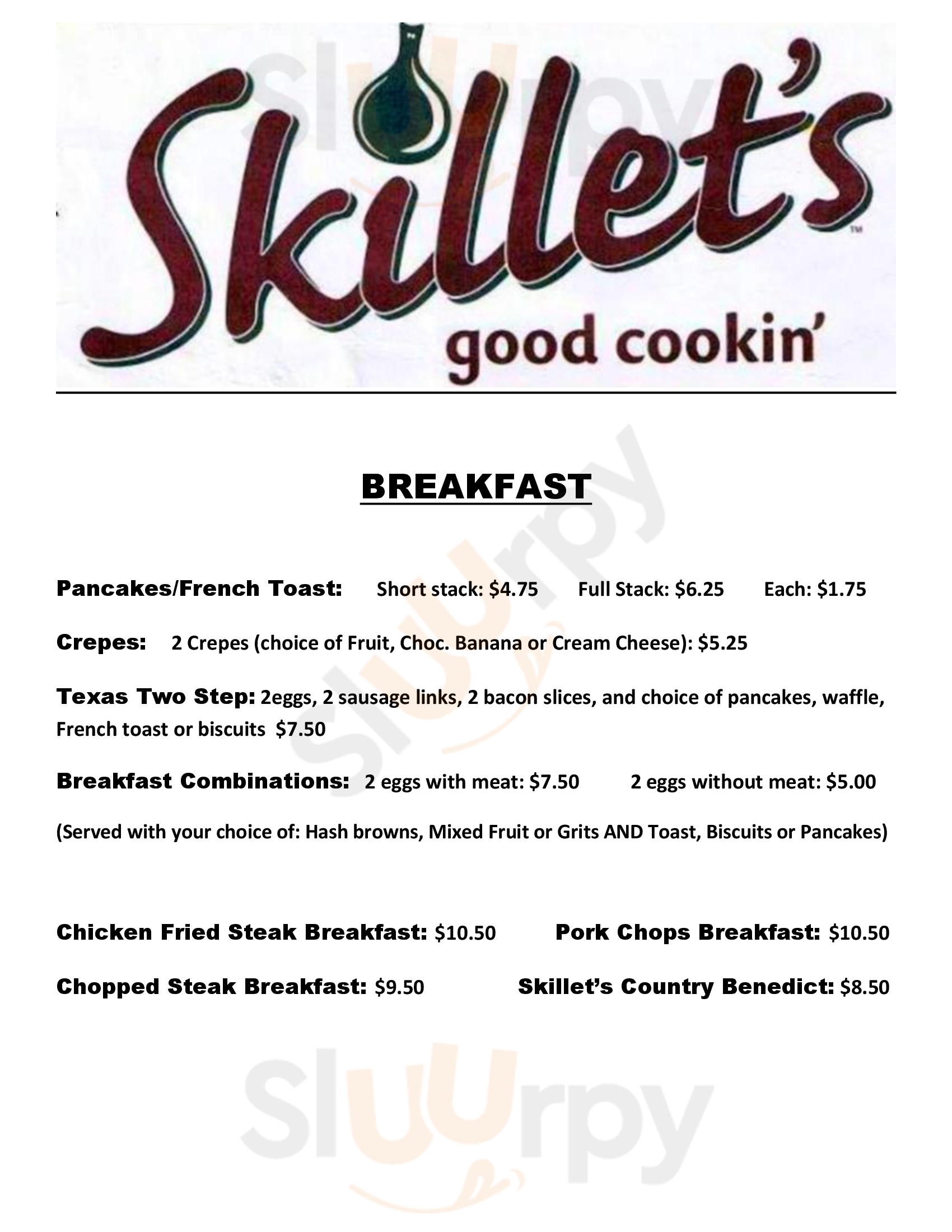 Main Menu - Skillets Buffet & Grill